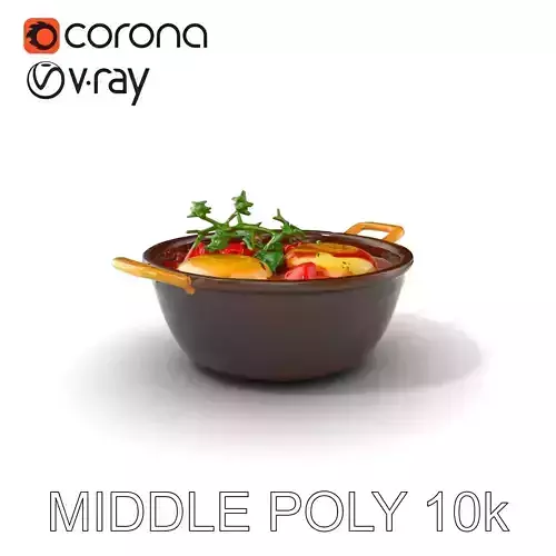 Shakshuka Poached Eggs in Tomato Sauce model pack