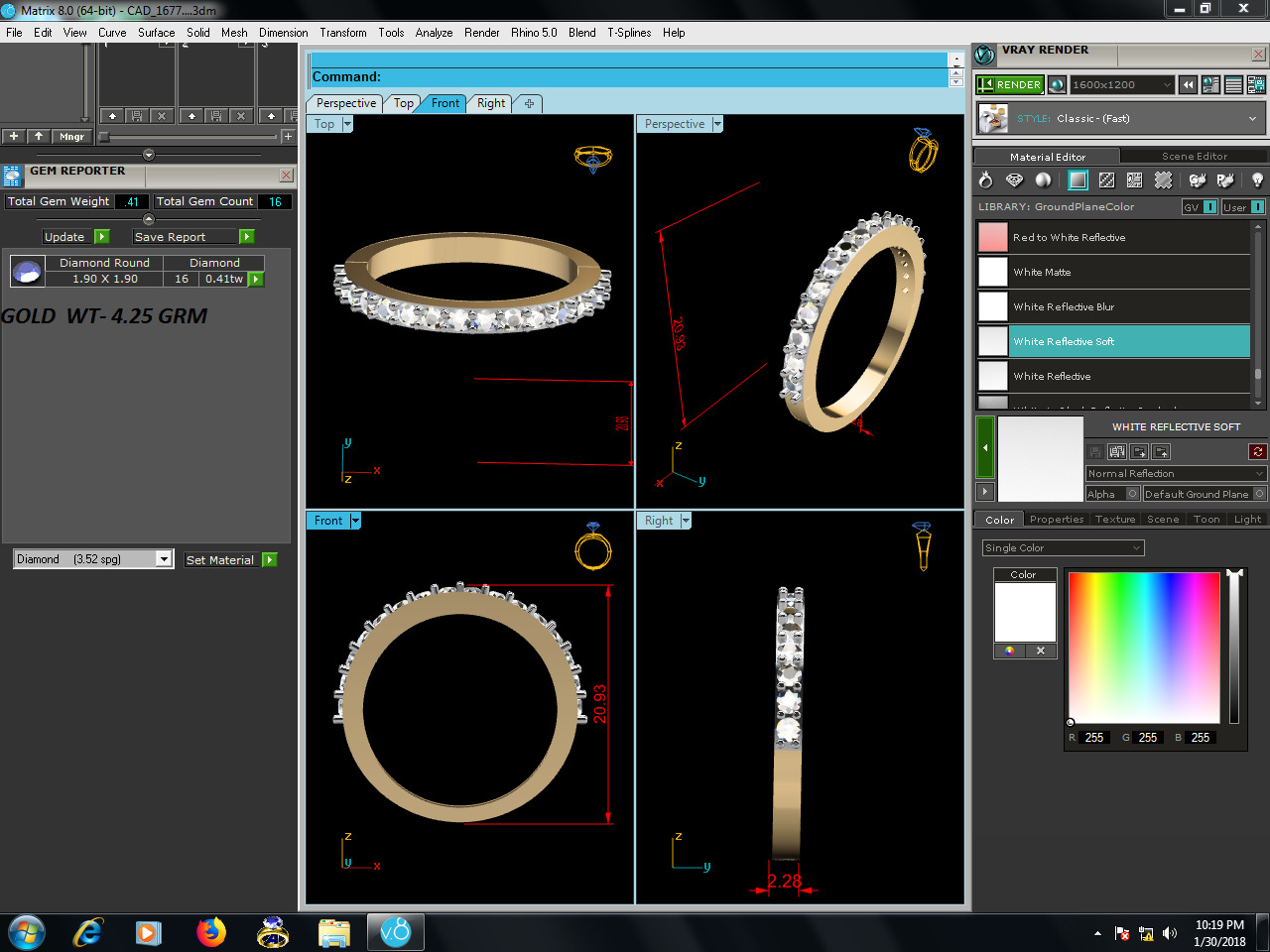 Women Ring Render 3dm STL OBJ FBX Details 3D print model_8