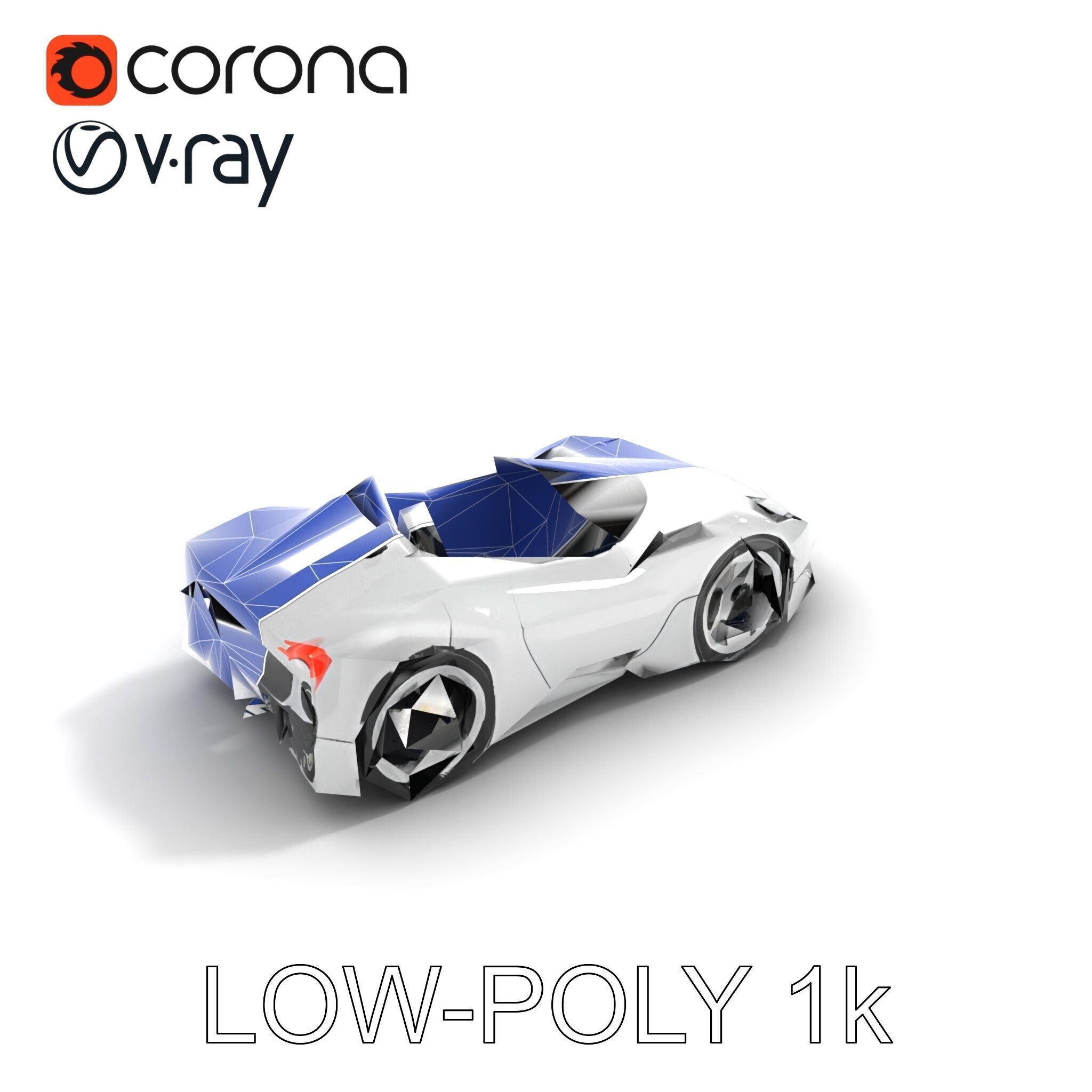 Futuristic Roller Coaster Car Model Pack Low-poly 3D model_23