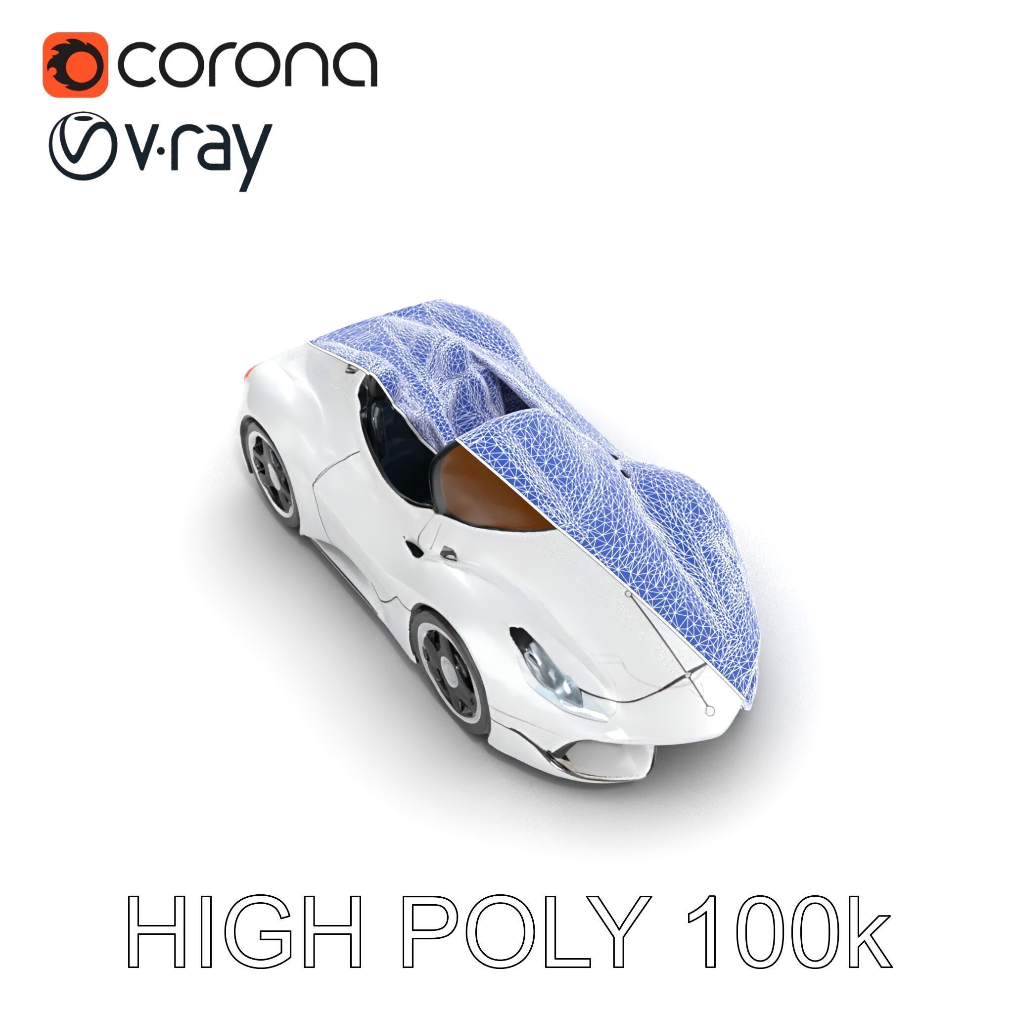 Futuristic Roller Coaster Car Model Pack Low-poly 3D model_20