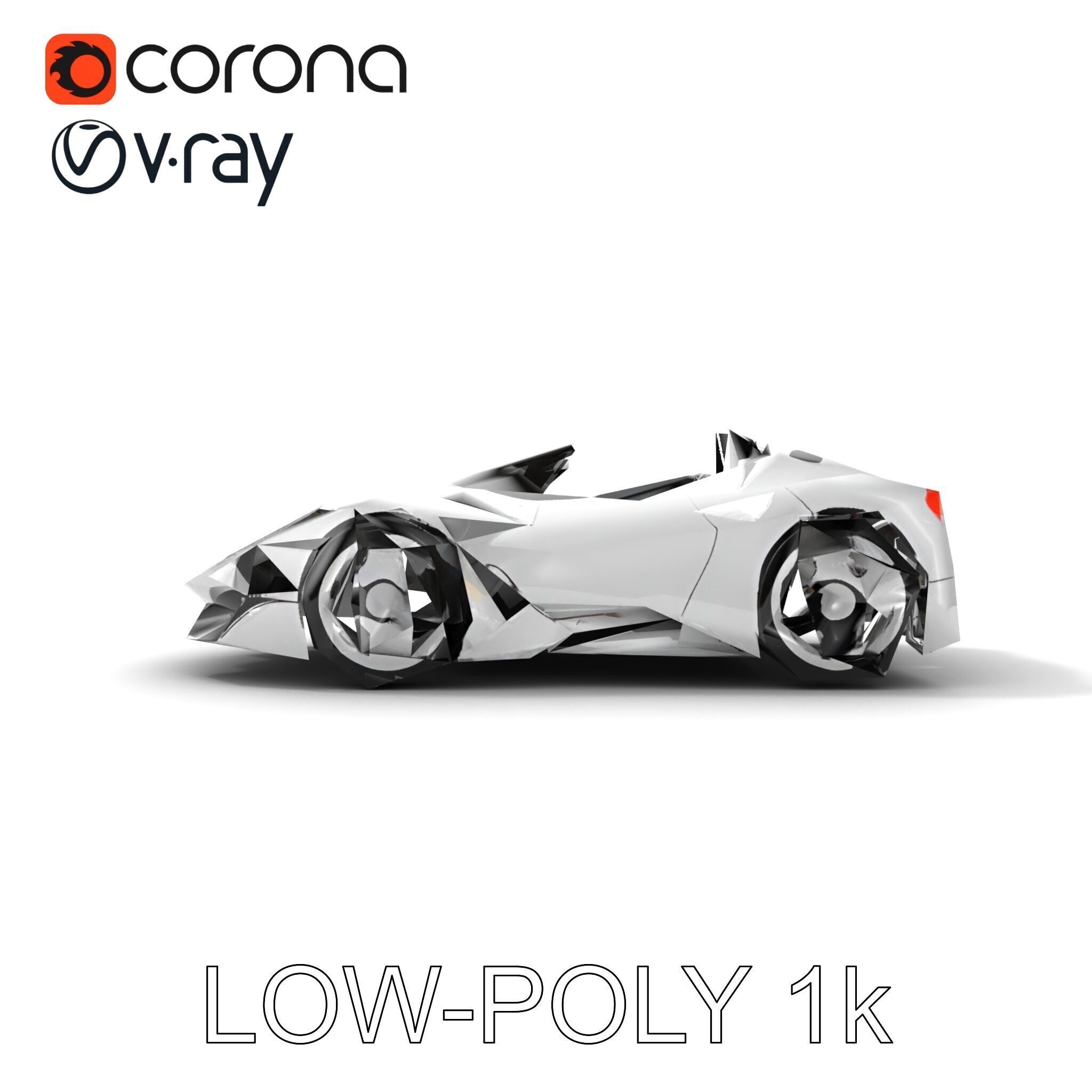 Futuristic Roller Coaster Car Model Pack Low-poly 3D model_13