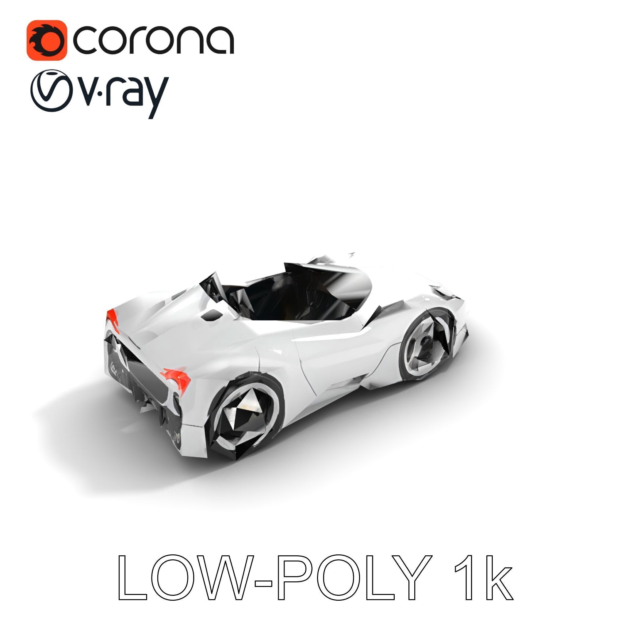 Futuristic Roller Coaster Car Model Pack Low-poly 3D model_9