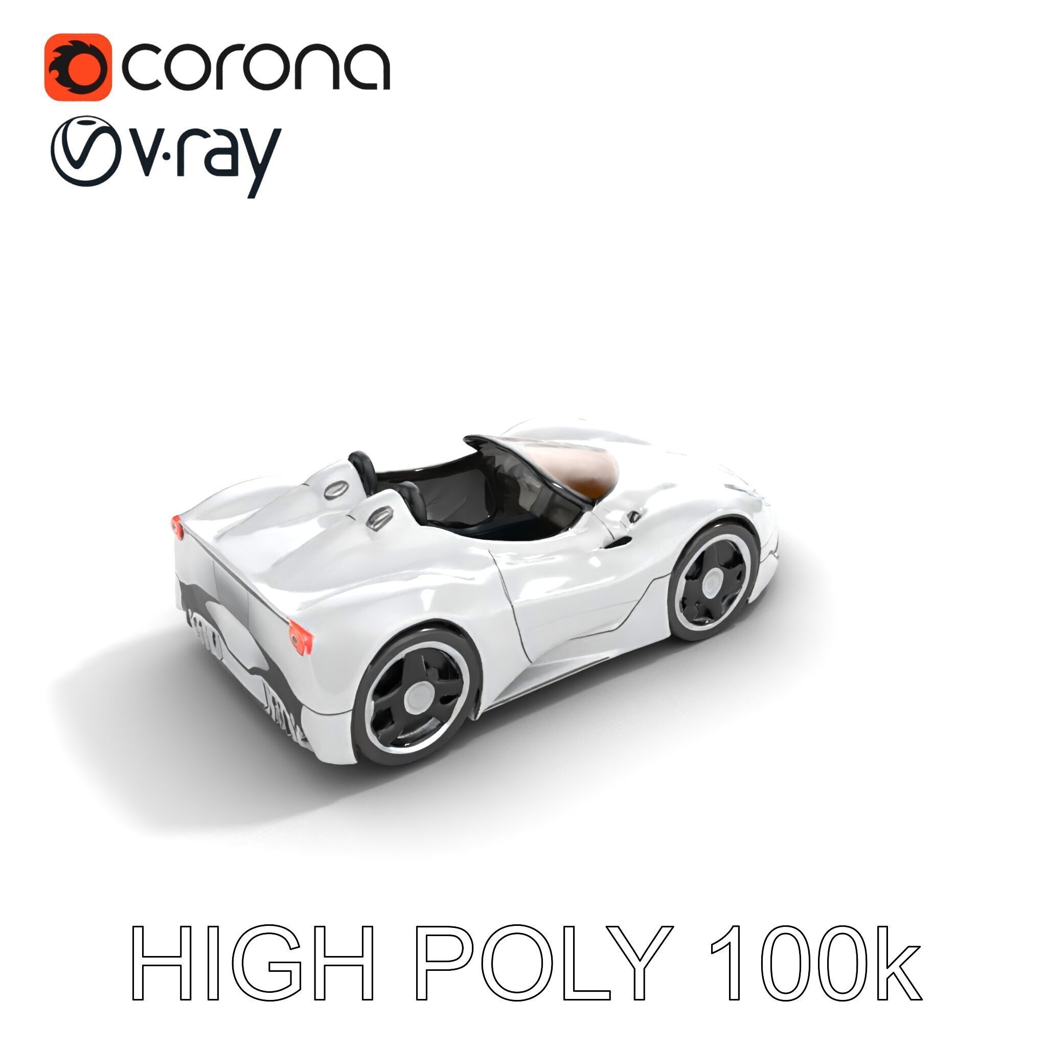 Futuristic Roller Coaster Car Model Pack Low-poly 3D model_25