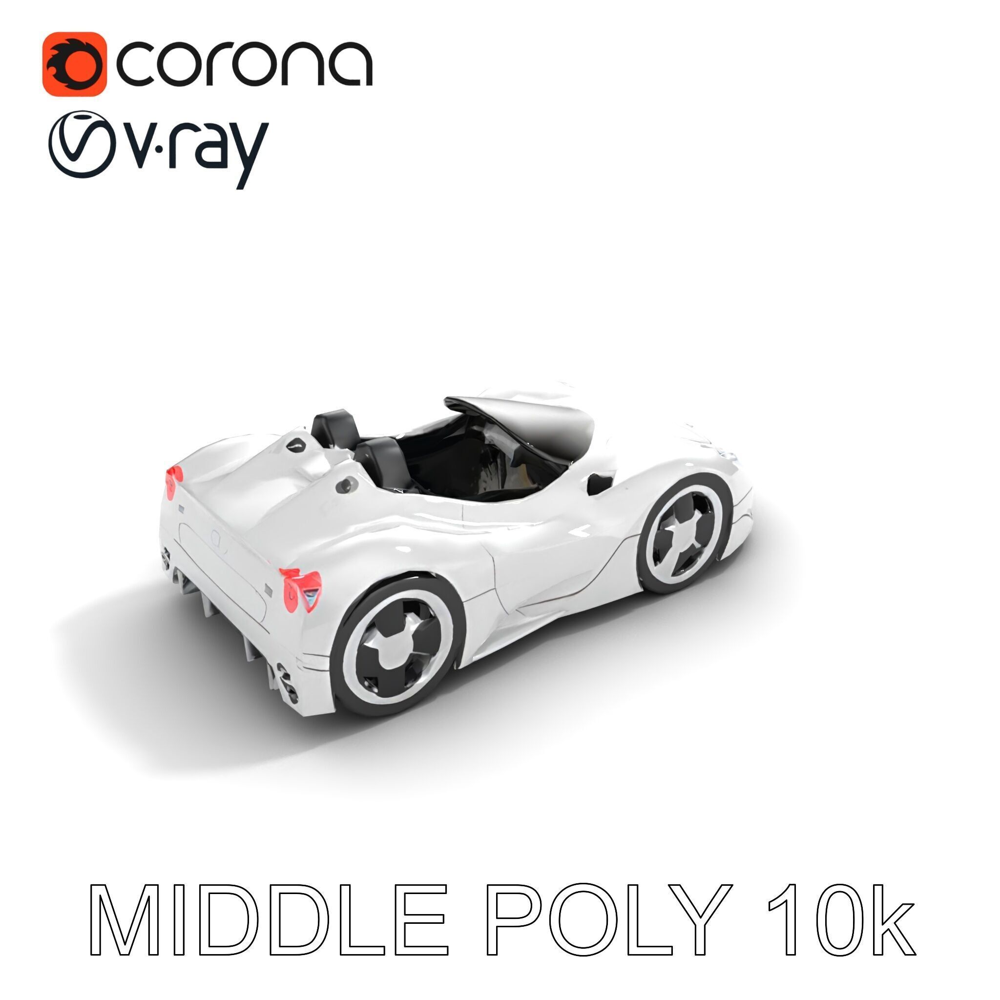 Futuristic Roller Coaster Car Model Pack Low-poly 3D model_8