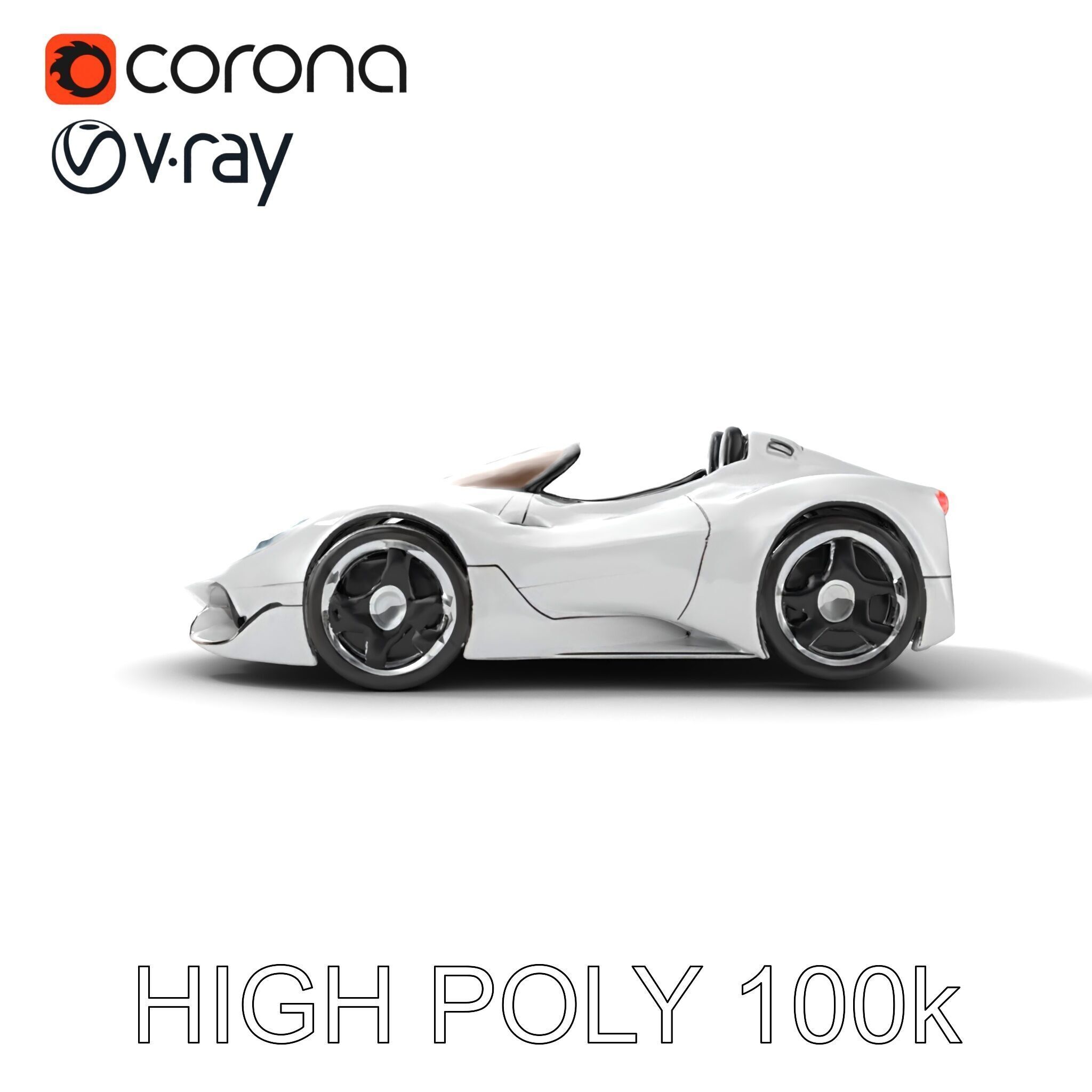 Futuristic Roller Coaster Car Model Pack Low-poly 3D model_26