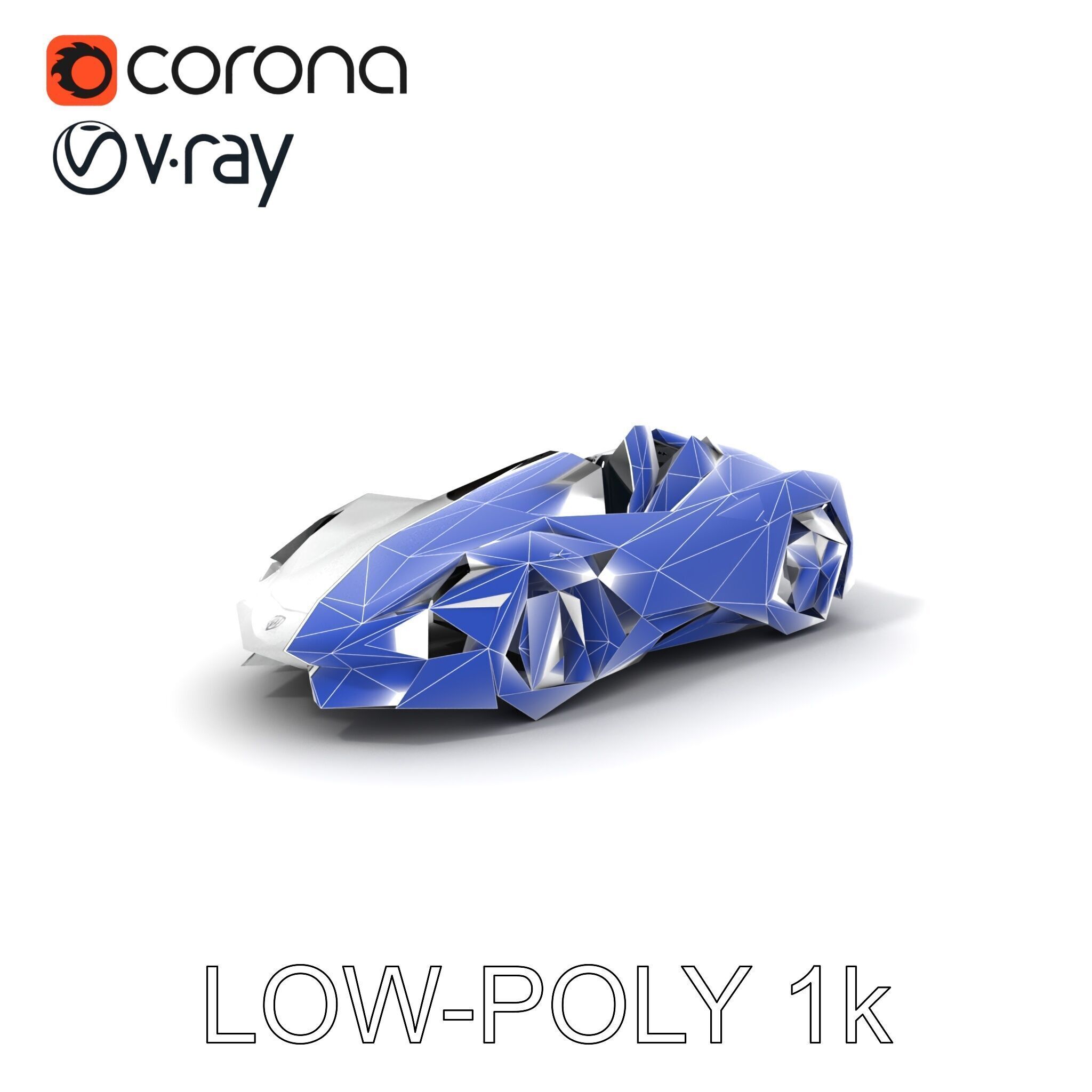 Futuristic Roller Coaster Car Model Pack Low-poly 3D model_7