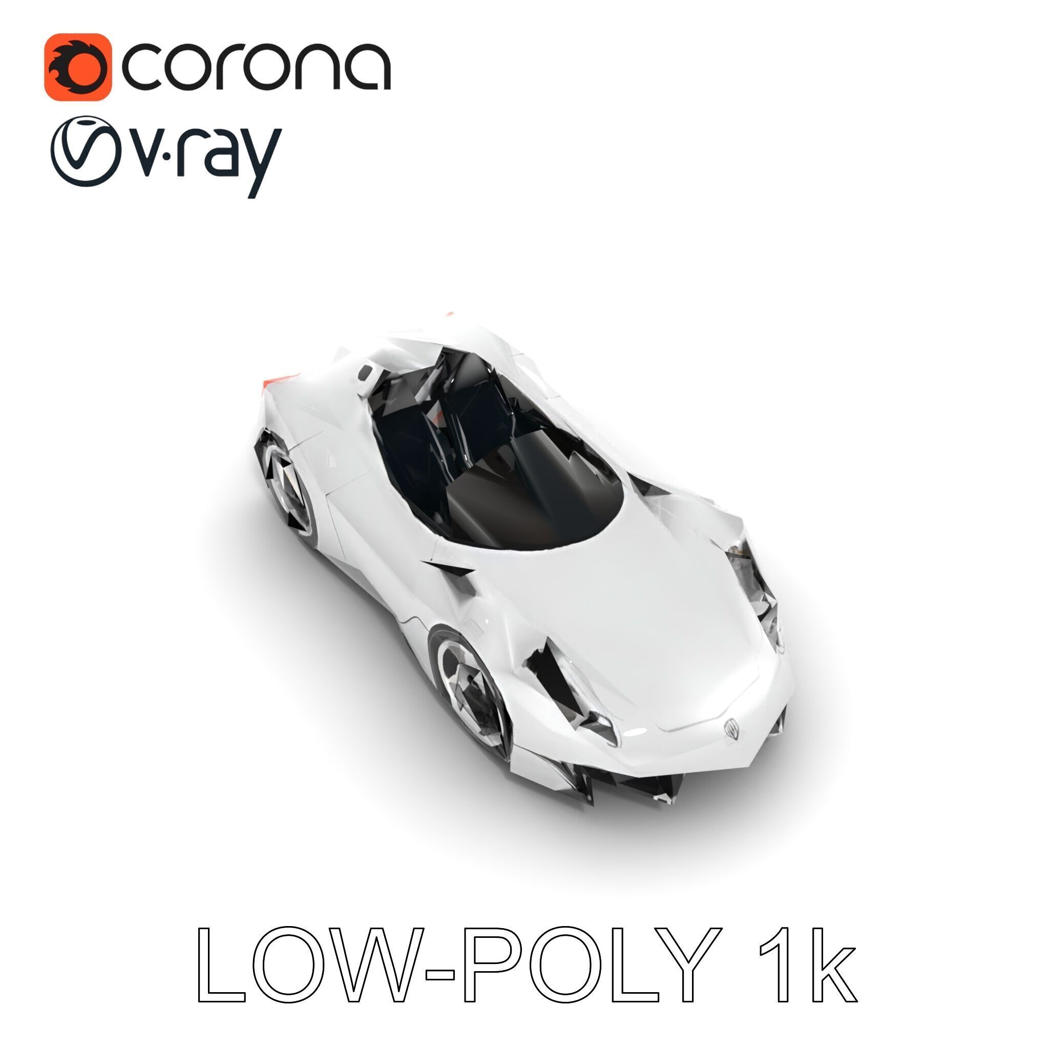 Futuristic Roller Coaster Car Model Pack Low-poly 3D model_16