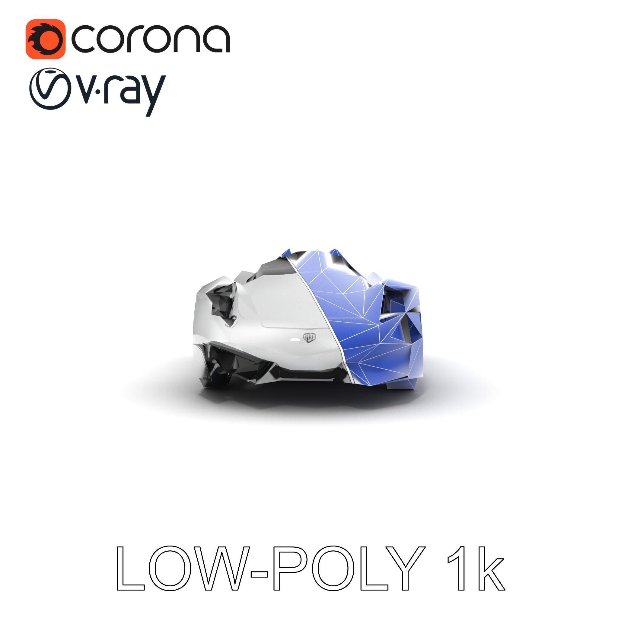 Futuristic Roller Coaster Car Model Pack Low-poly 3D model_29