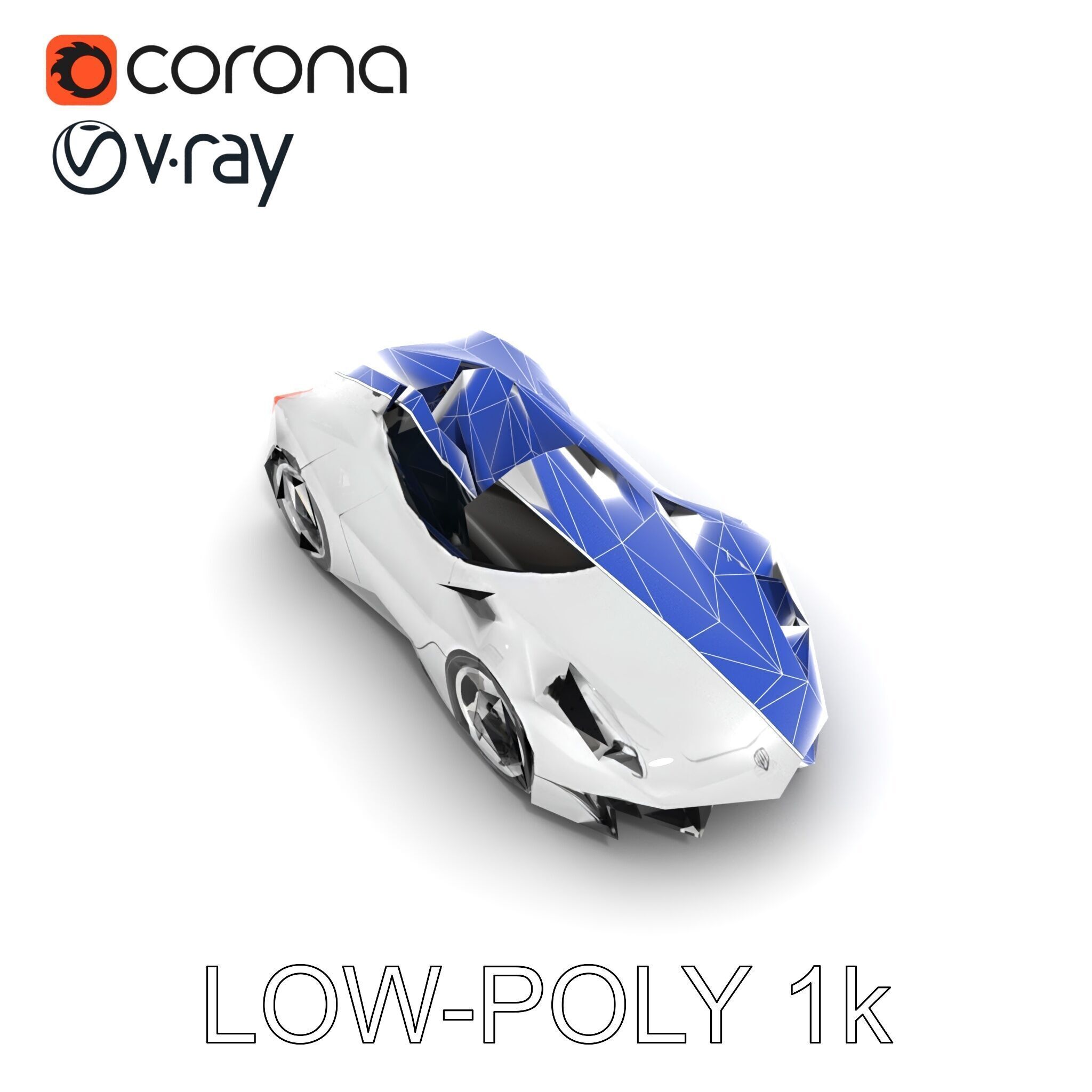 Futuristic Roller Coaster Car Model Pack Low-poly 3D model_18