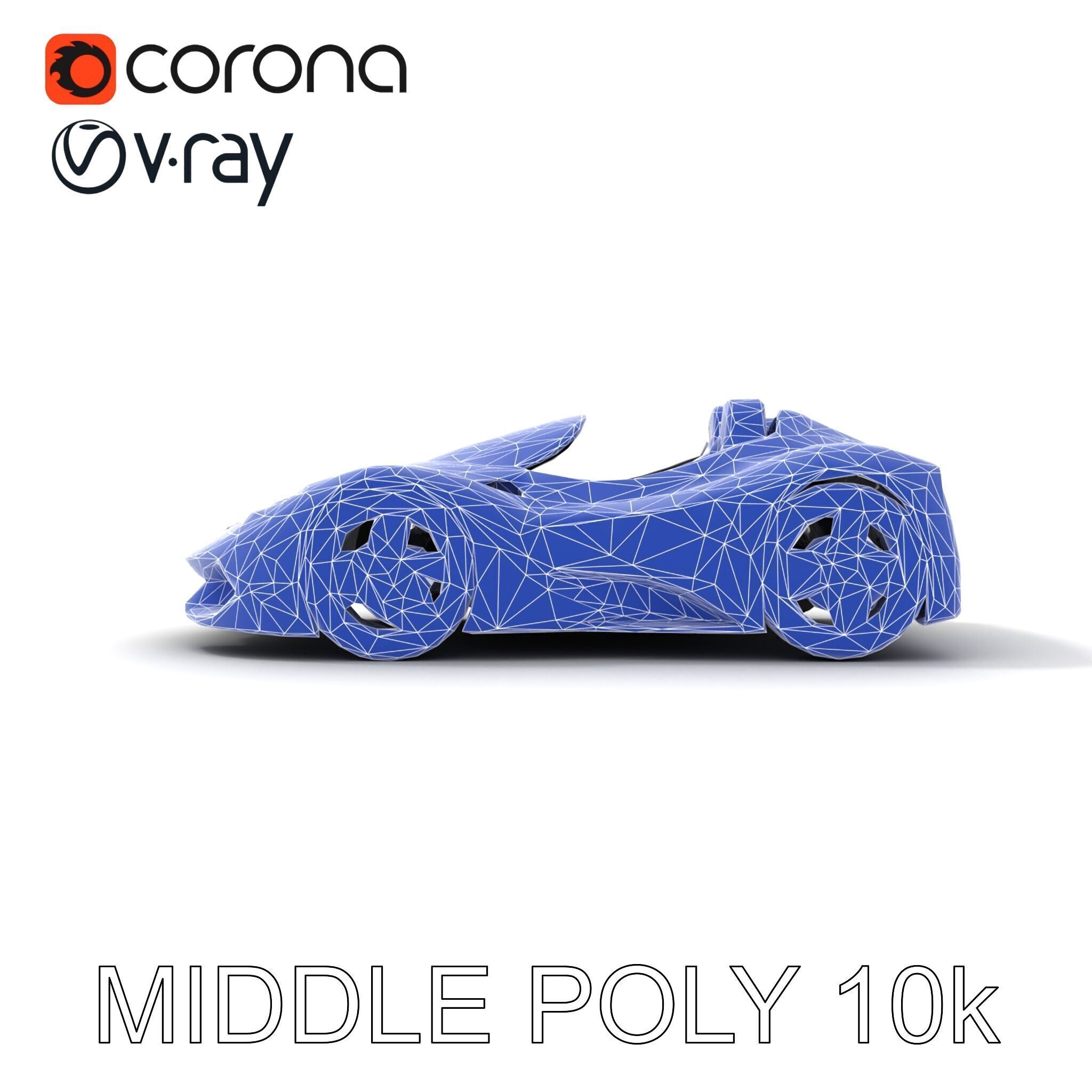Futuristic Roller Coaster Car Model Pack Low-poly 3D model_32