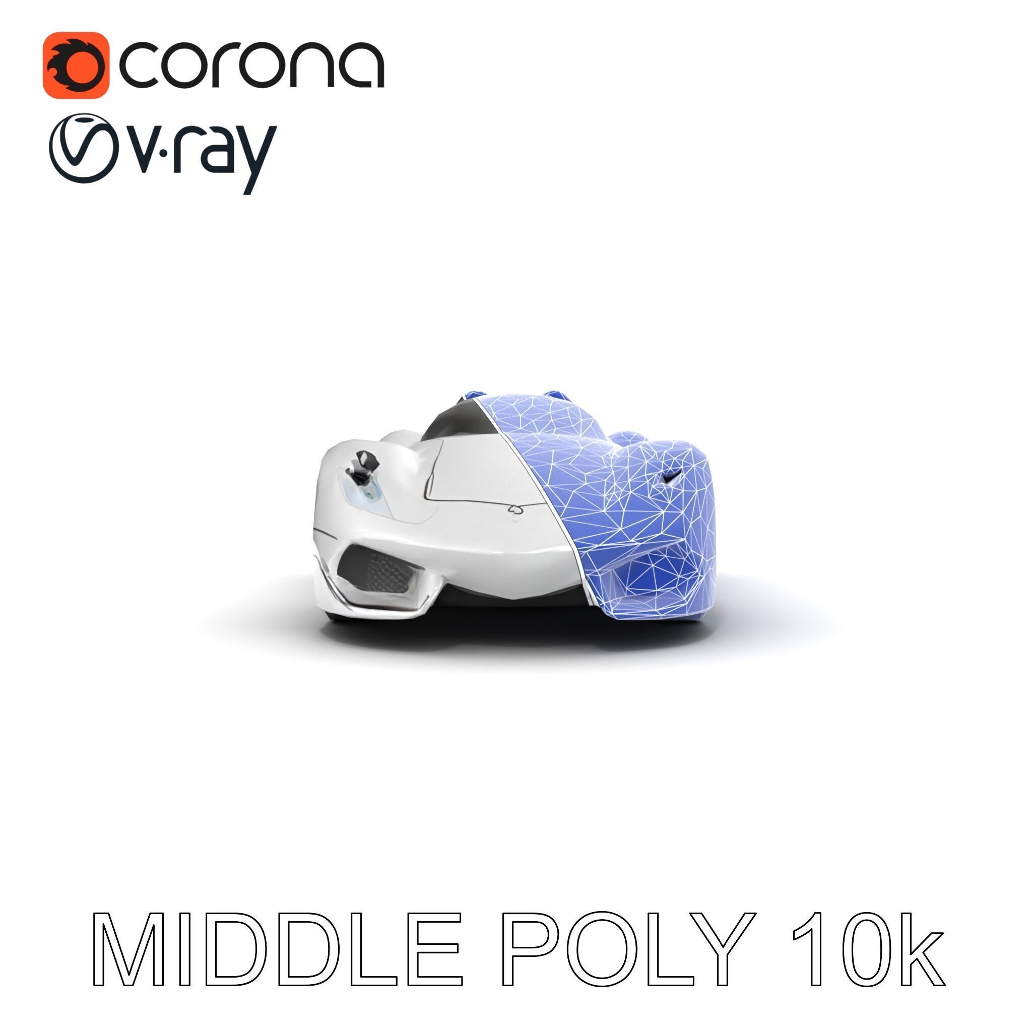 Futuristic Roller Coaster Car Model Pack Low-poly 3D model_30