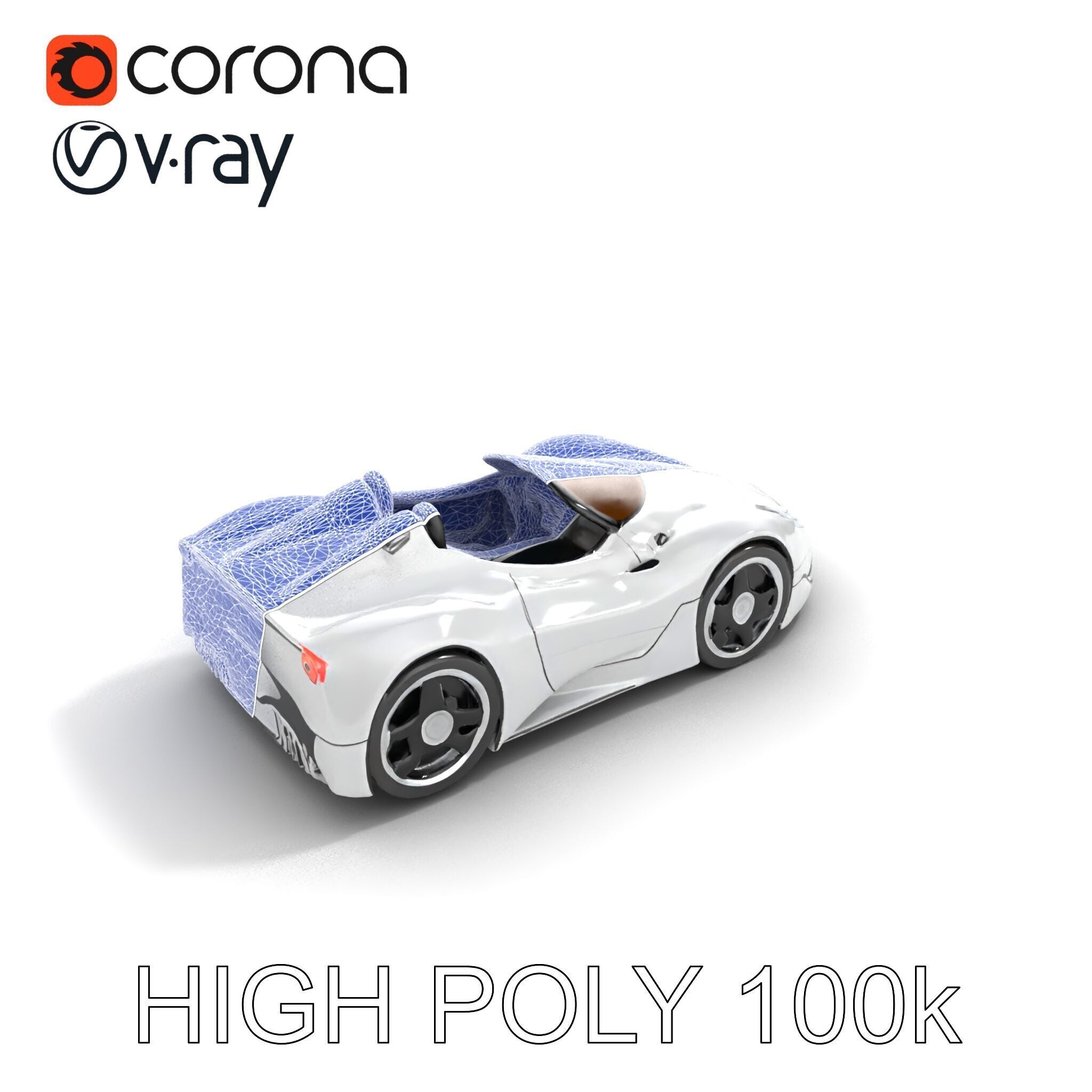 Futuristic Roller Coaster Car Model Pack Low-poly 3D model_24