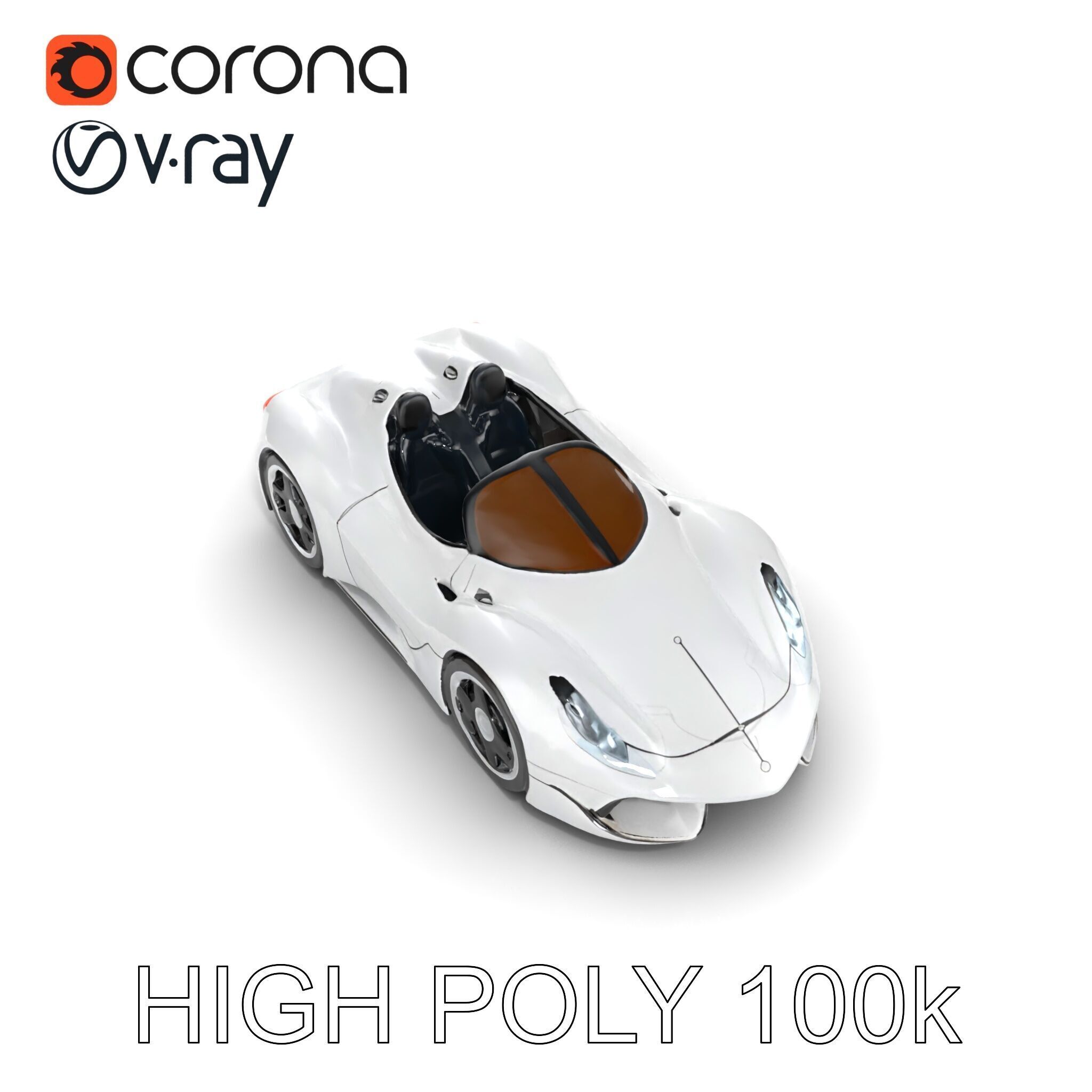 Futuristic Roller Coaster Car Model Pack Low-poly 3D model_19