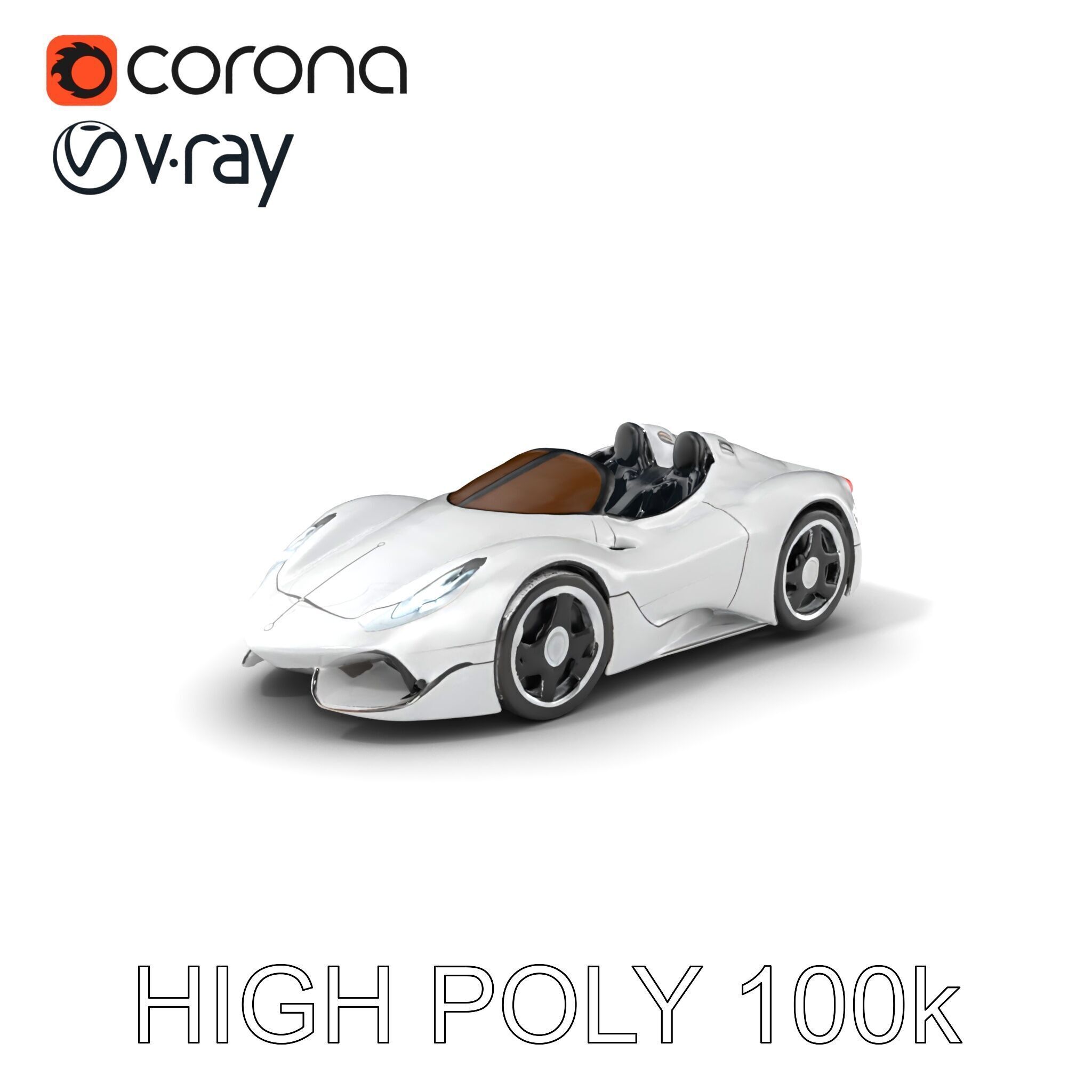 Futuristic Roller Coaster Car Model Pack Low-poly 3D model_2