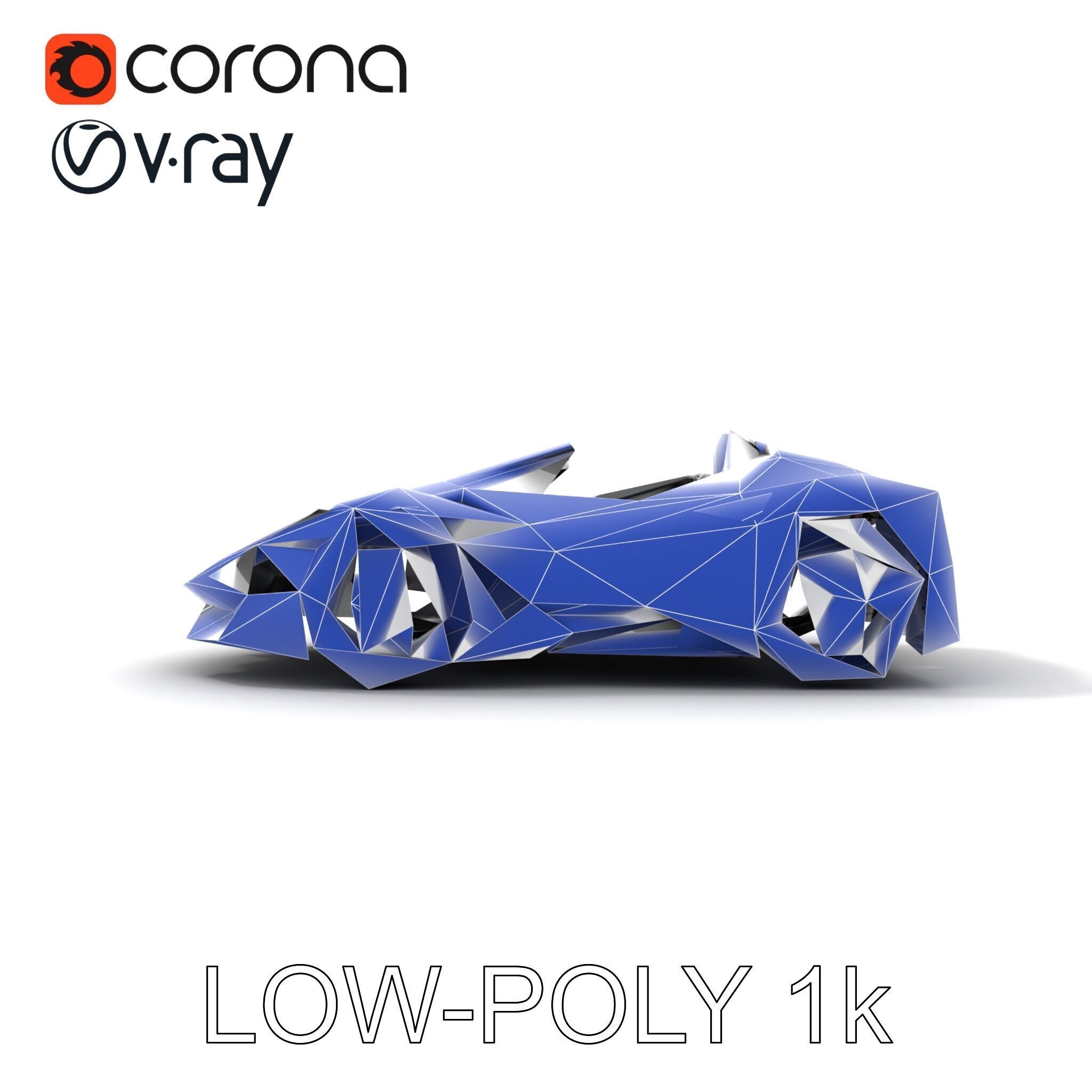 Futuristic Roller Coaster Car Model Pack Low-poly 3D model_12