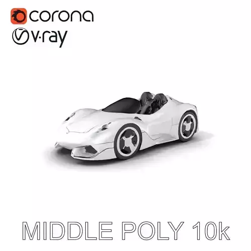 Futuristic Roller Coaster Car Model Pack Low-poly 3D model