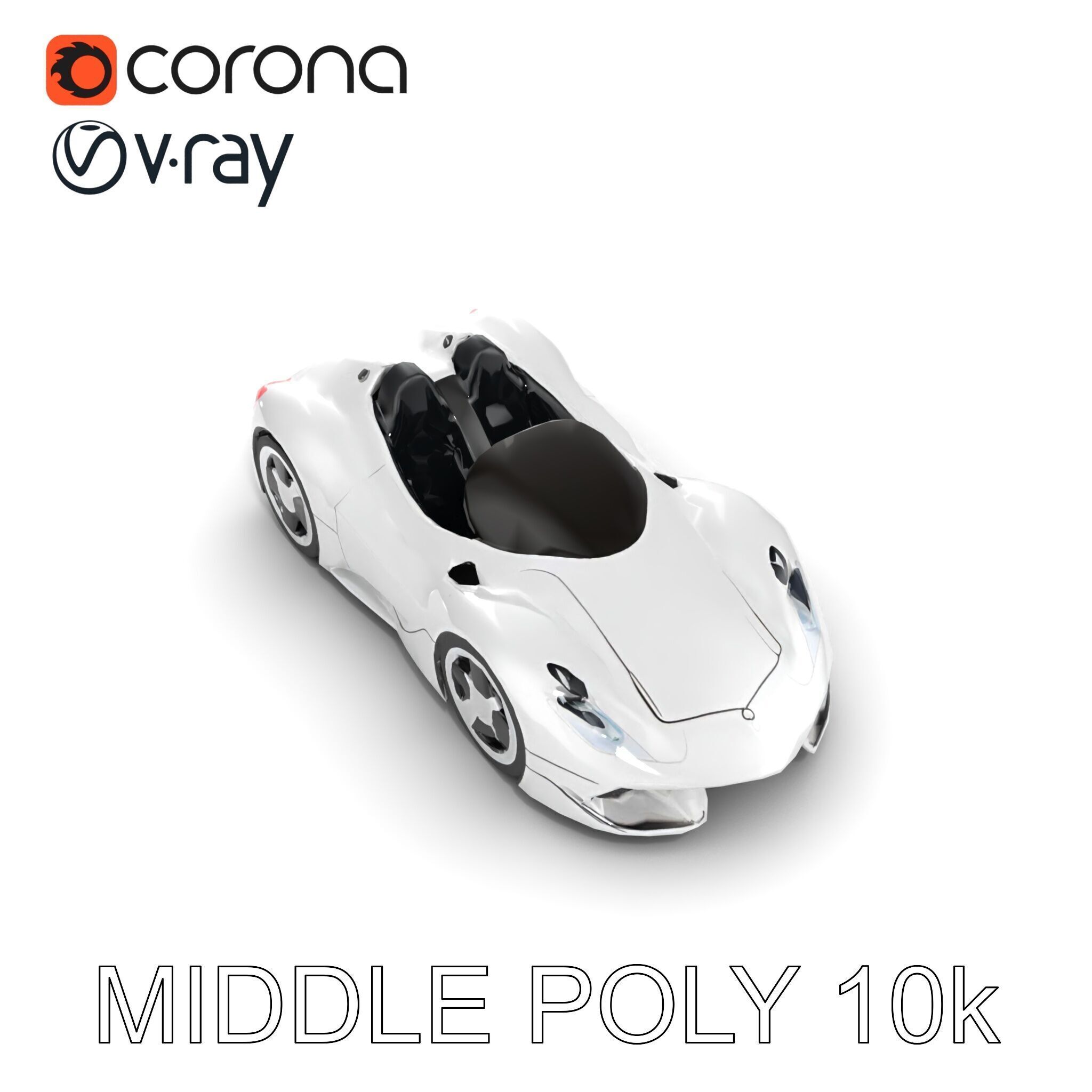 Futuristic Roller Coaster Car Model Pack Low-poly 3D model_28