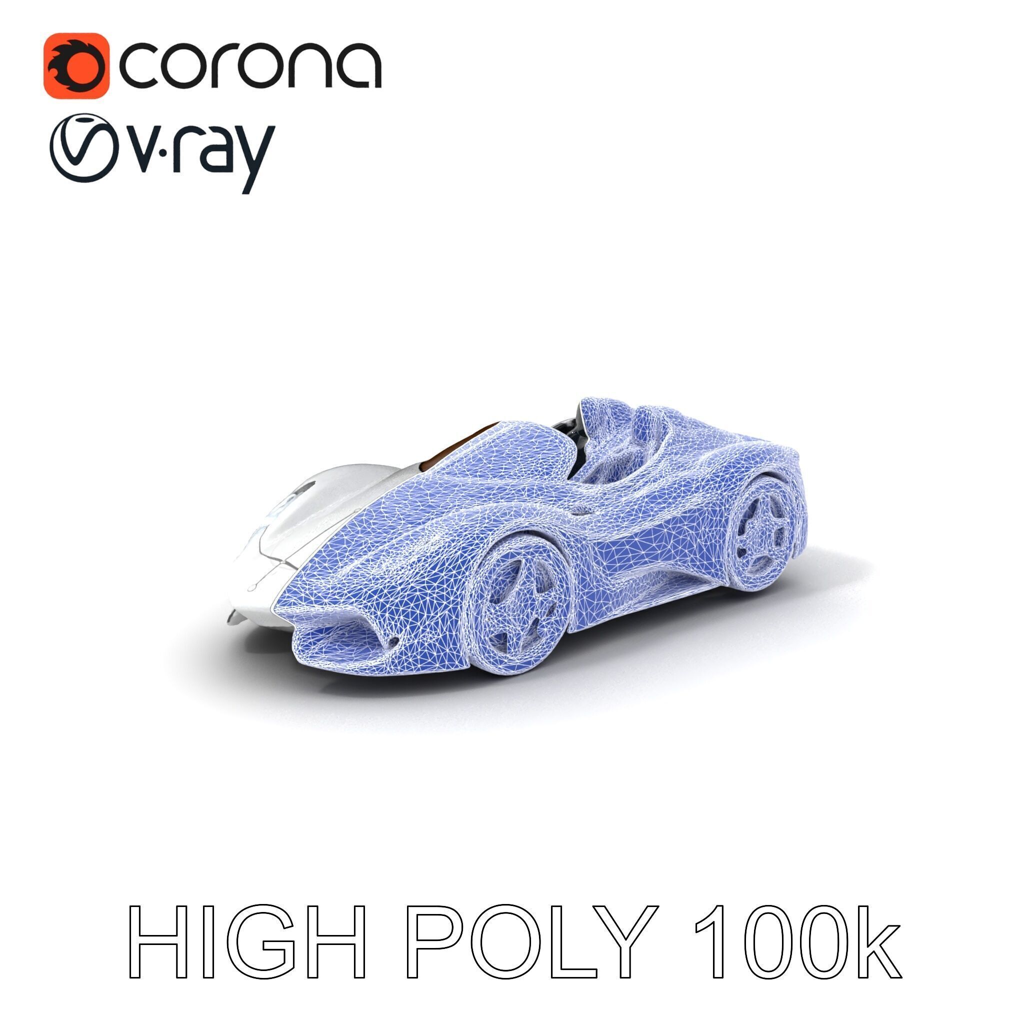 Futuristic Roller Coaster Car Model Pack Low-poly 3D model_10