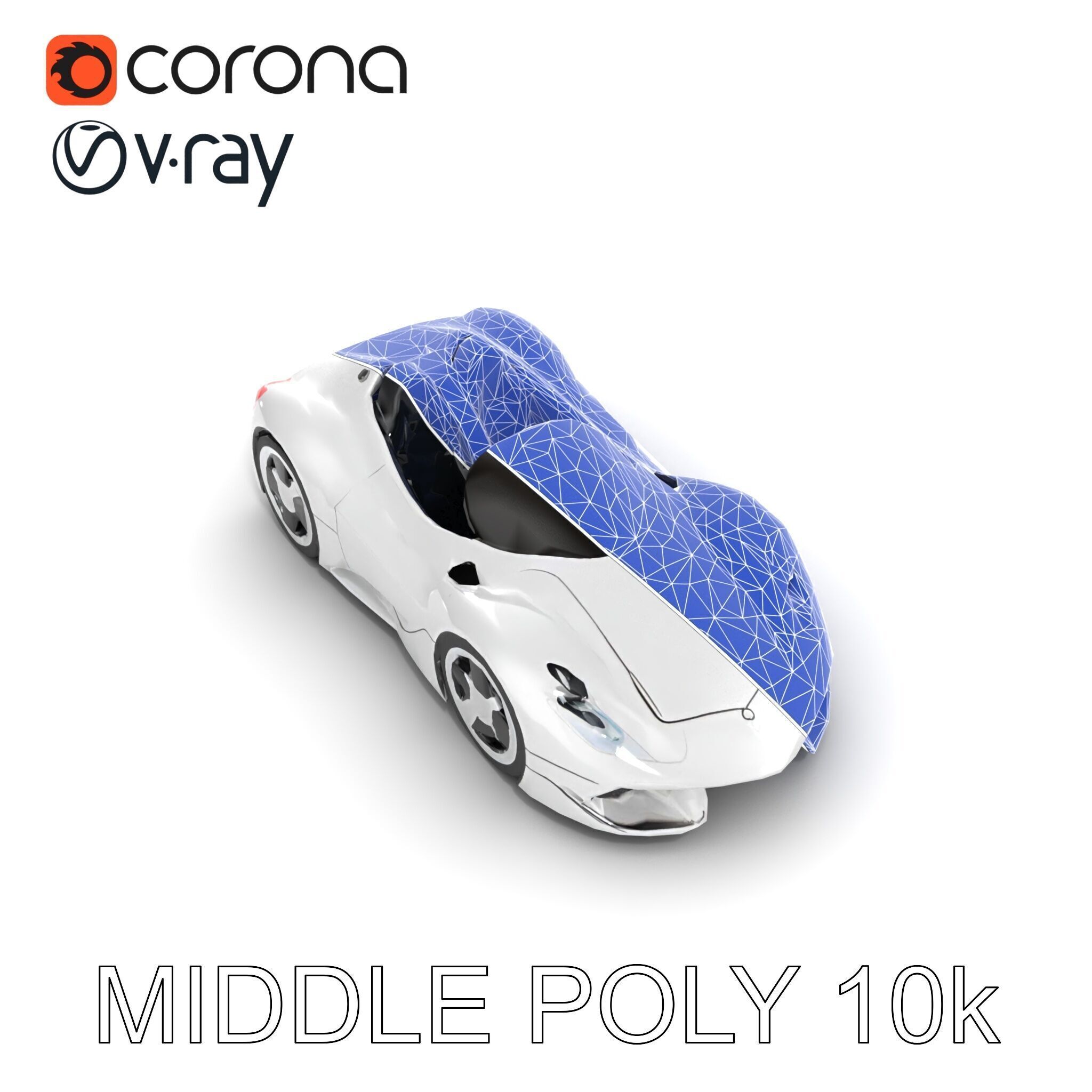 Futuristic Roller Coaster Car Model Pack Low-poly 3D model_22