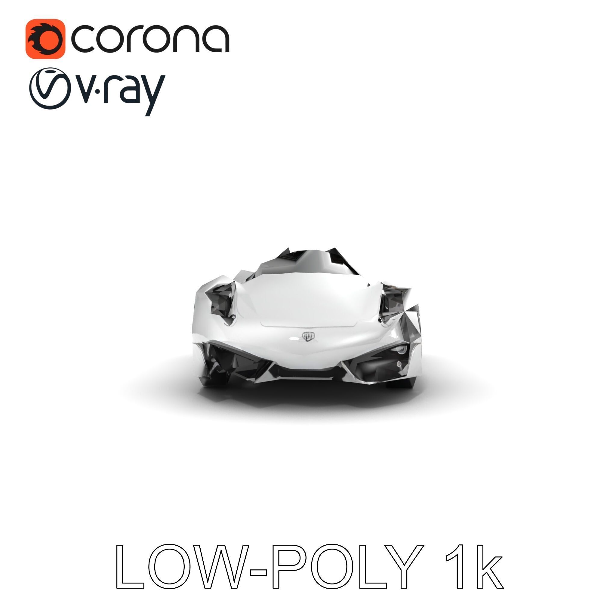 Futuristic Roller Coaster Car Model Pack Low-poly 3D model_15