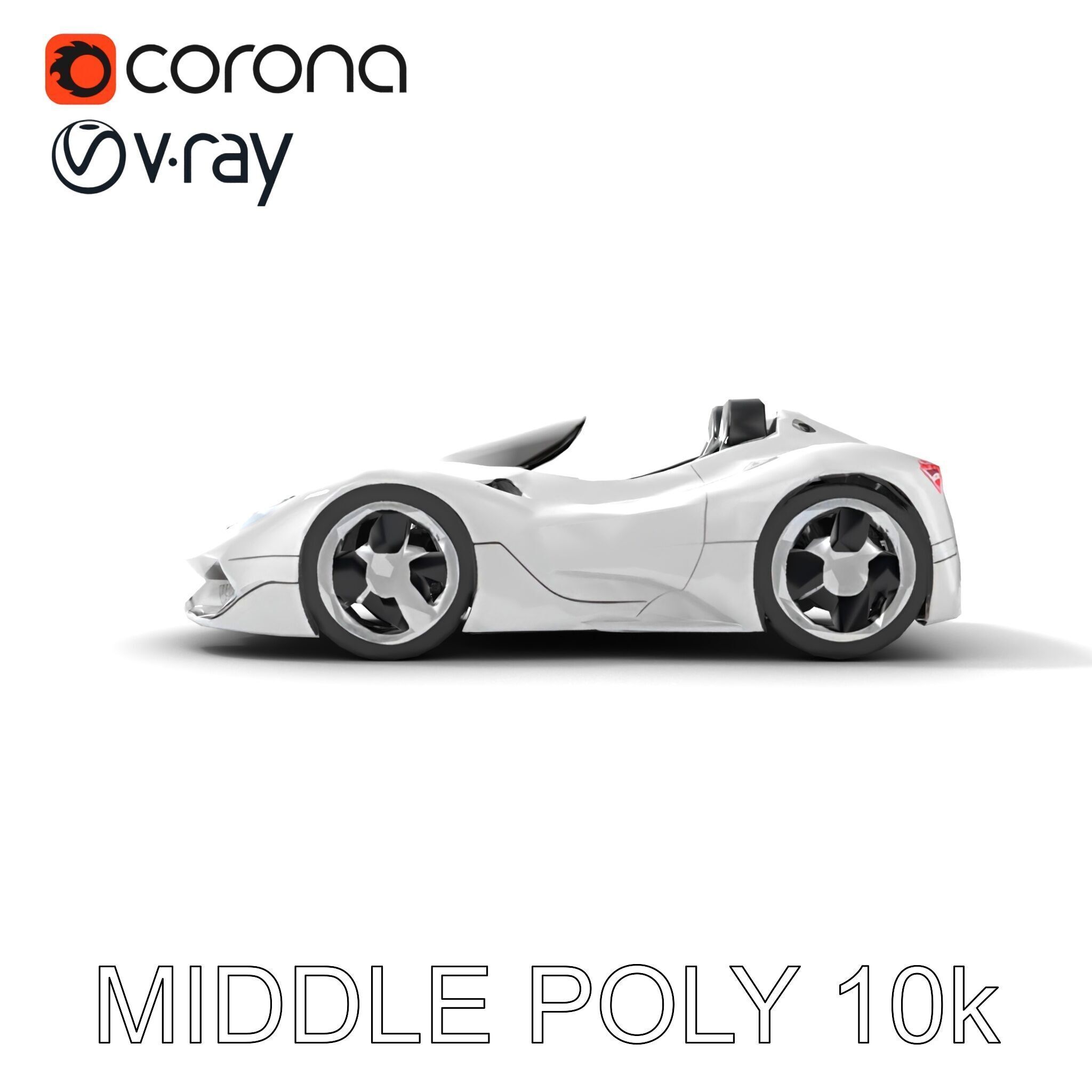 Futuristic Roller Coaster Car Model Pack Low-poly 3D model_17