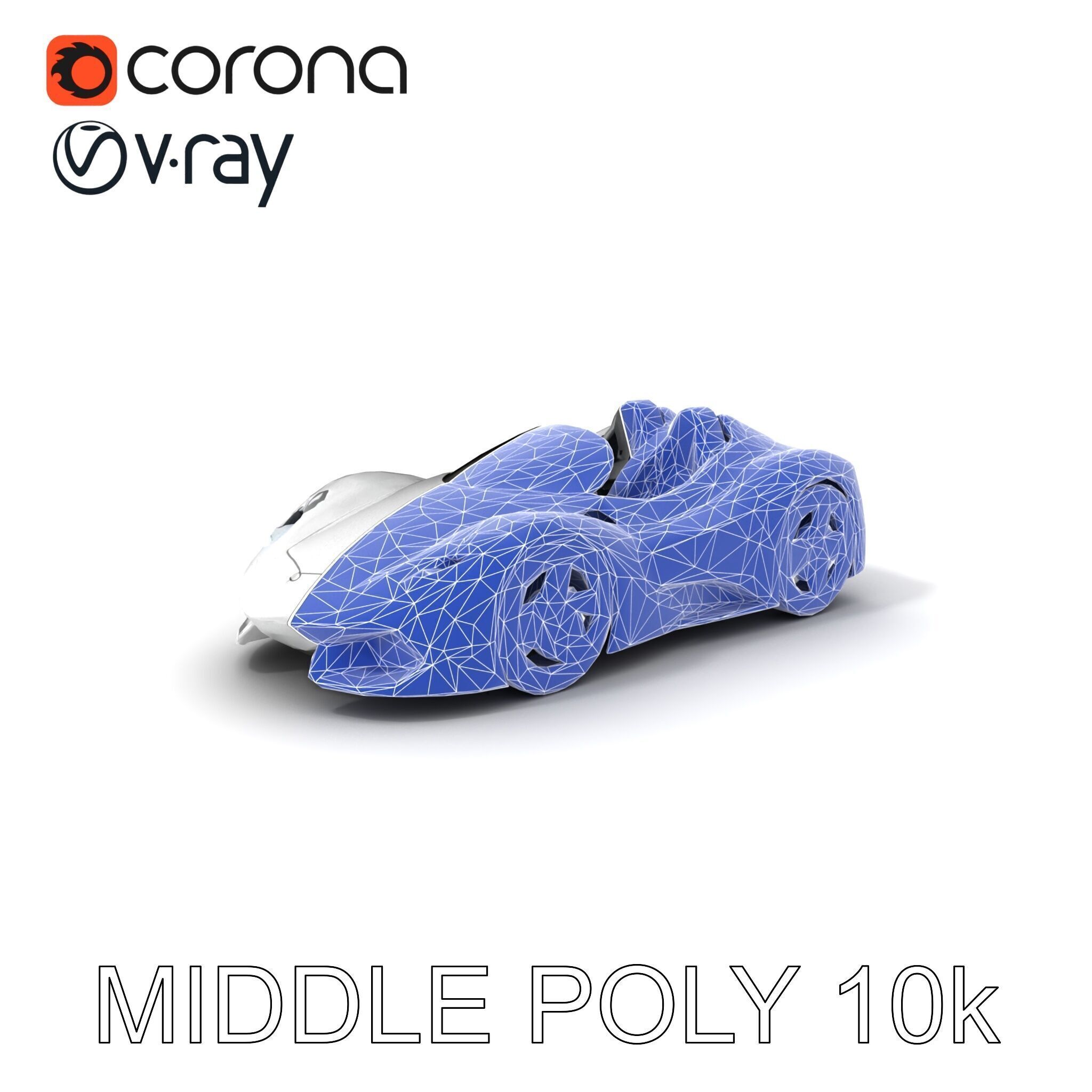 Futuristic Roller Coaster Car Model Pack Low-poly 3D model_6