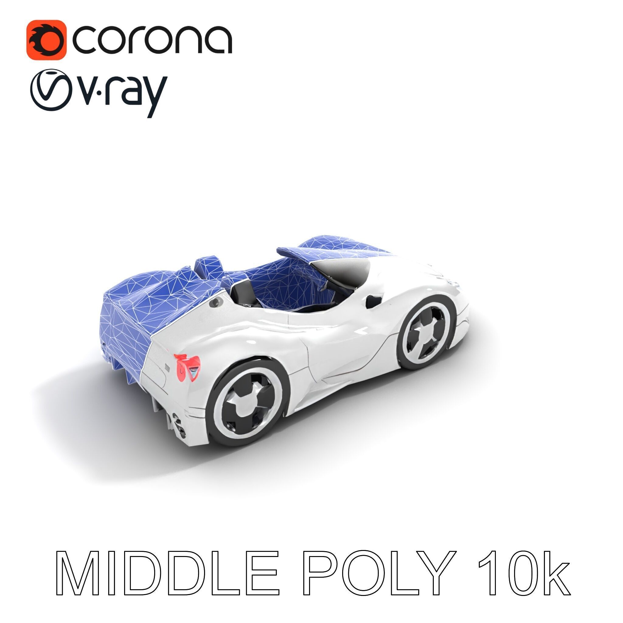 Futuristic Roller Coaster Car Model Pack Low-poly 3D model_11