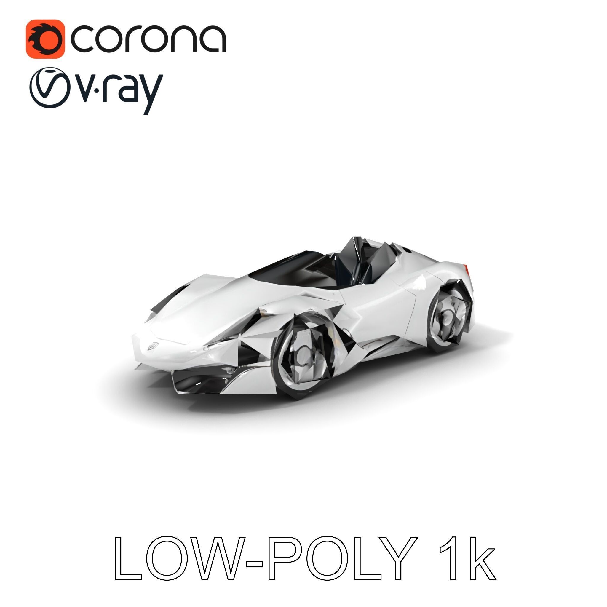 Futuristic Roller Coaster Car Model Pack Low-poly 3D model_5