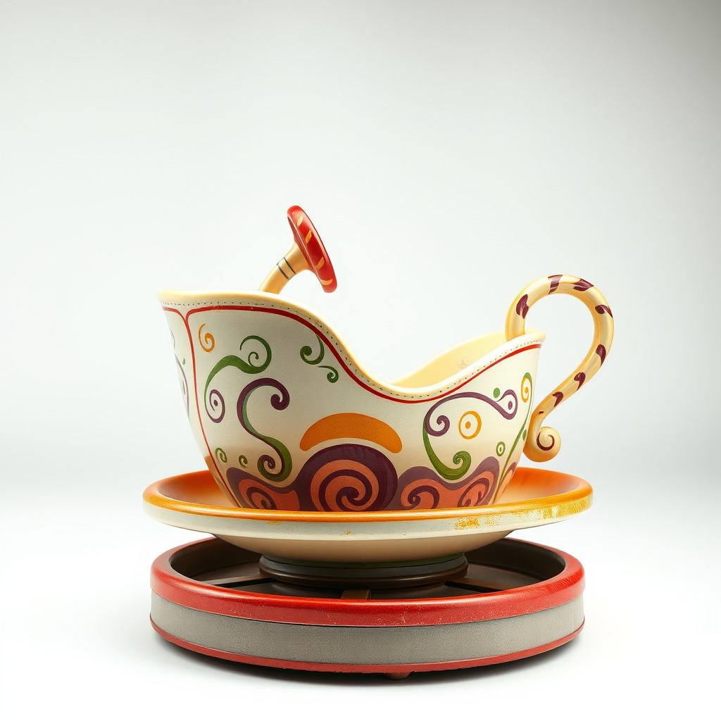 Spinning Teacup Ride Car Whimsical Design model pack Low-poly 3D model_4