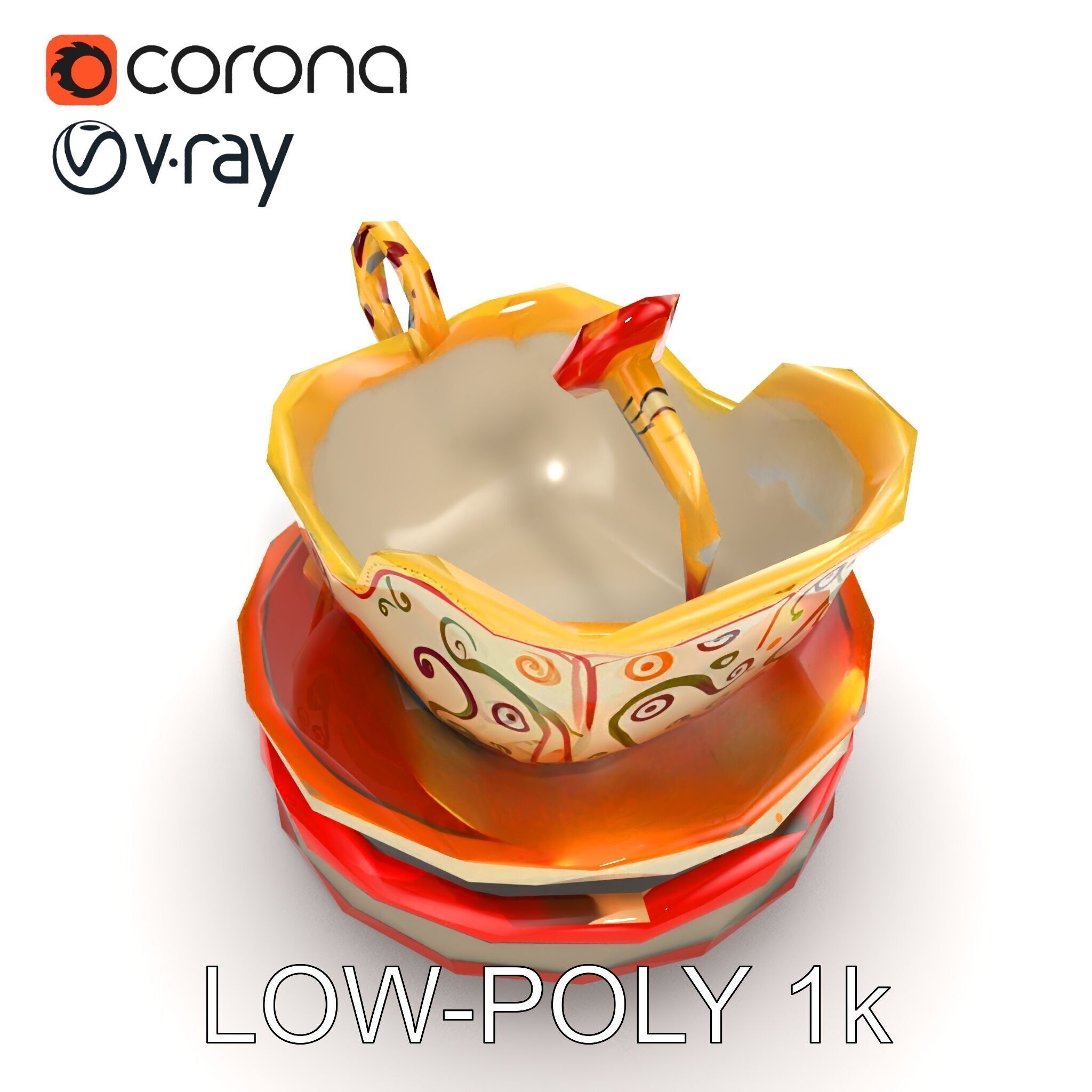 Spinning Teacup Ride Car Whimsical Design model pack Low-poly 3D model_24
