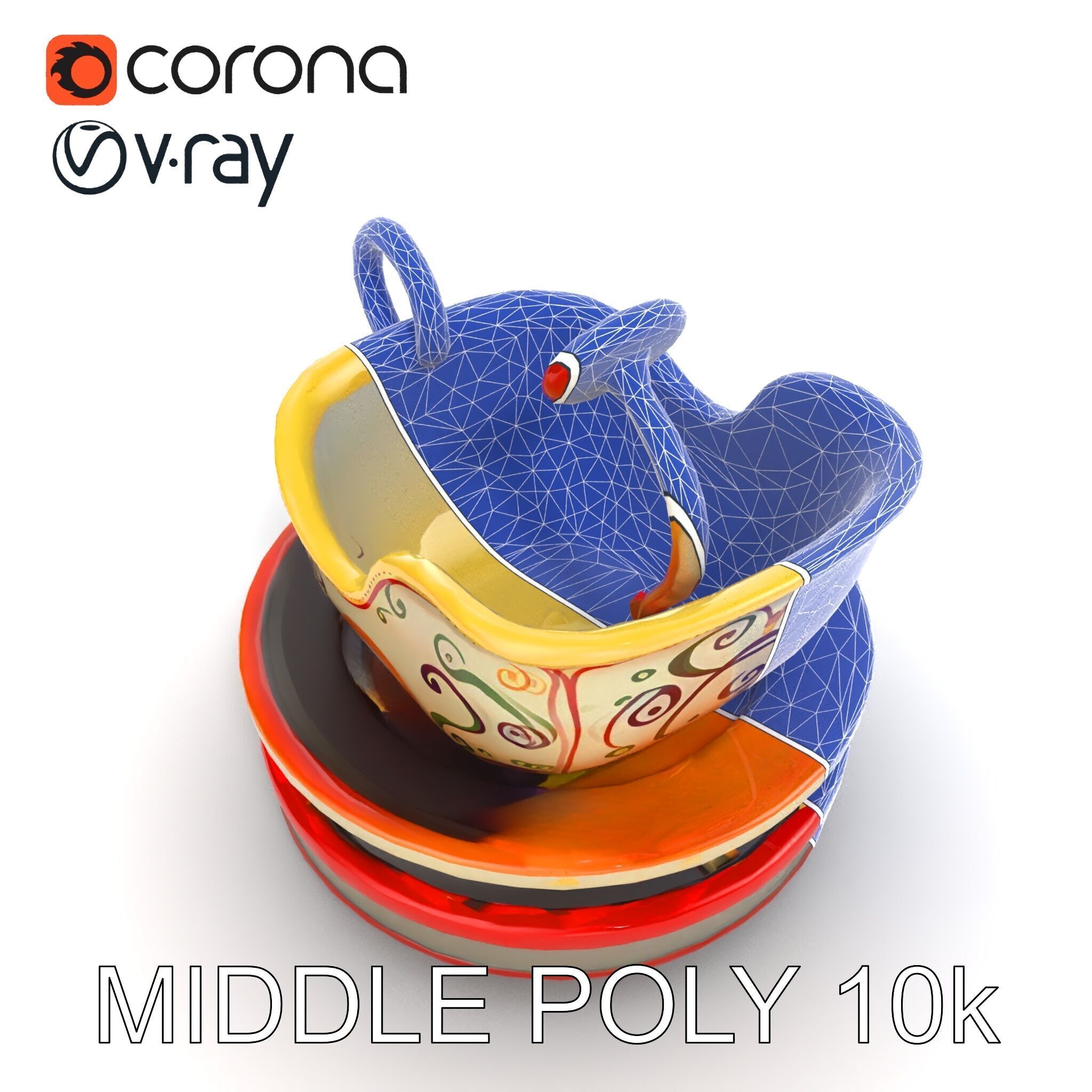 Spinning Teacup Ride Car Whimsical Design model pack Low-poly 3D model_19