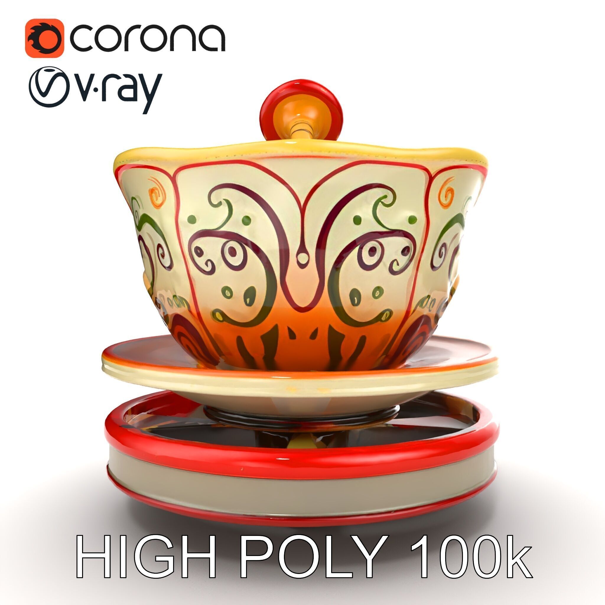 Spinning Teacup Ride Car Whimsical Design model pack Low-poly 3D model_29