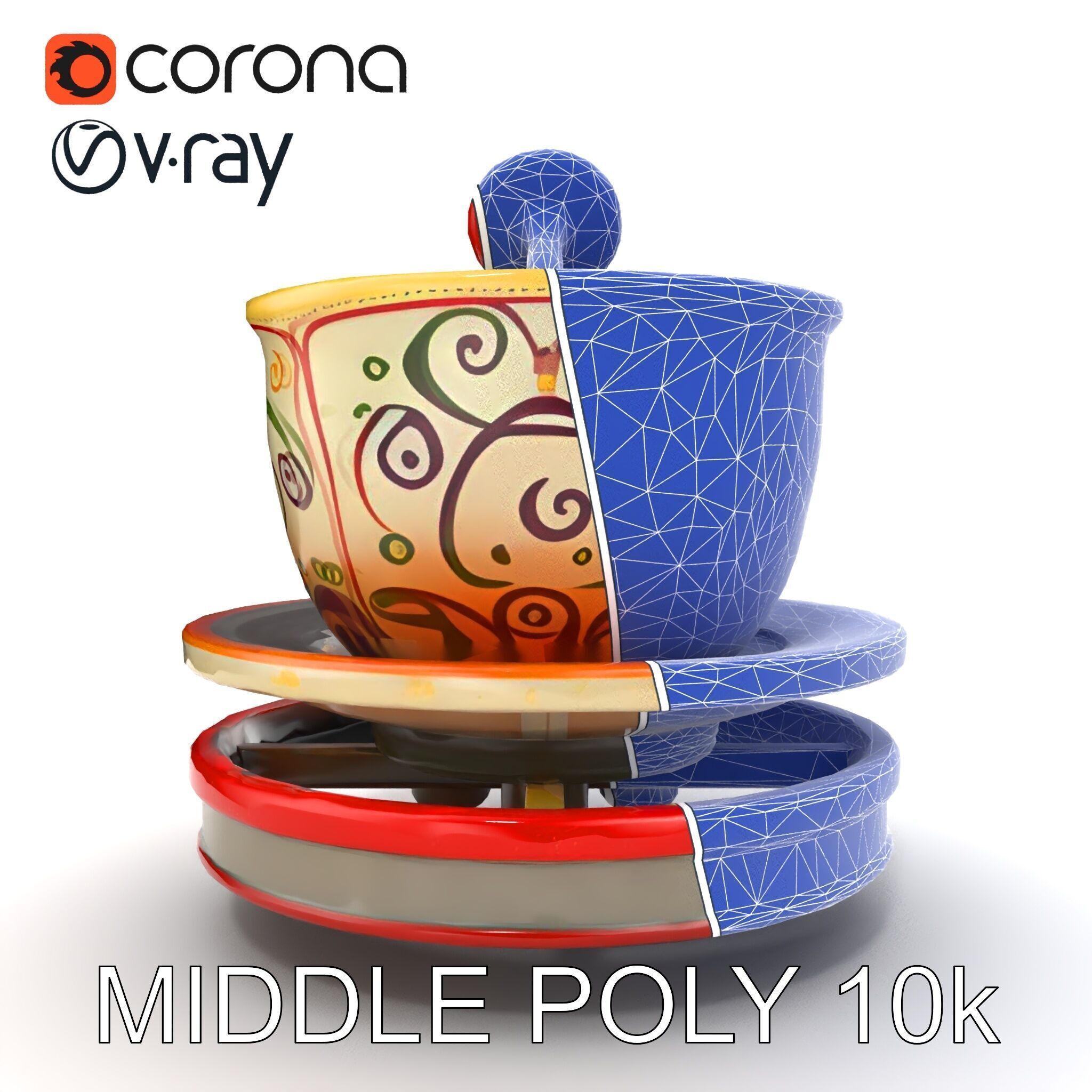 Spinning Teacup Ride Car Whimsical Design model pack Low-poly 3D model_31