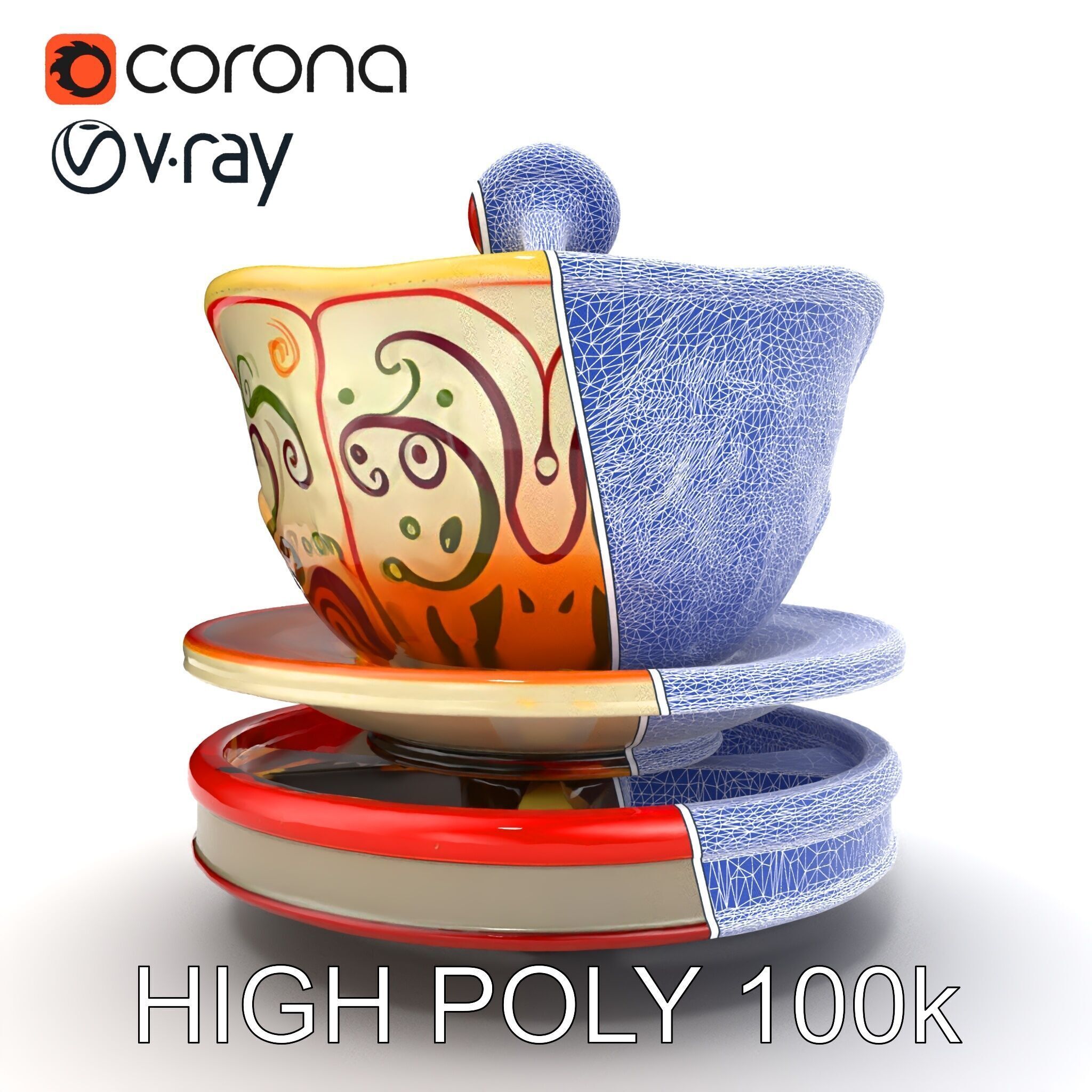 Spinning Teacup Ride Car Whimsical Design model pack Low-poly 3D model_27