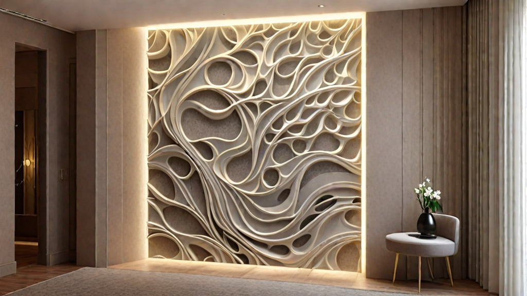 modern panel wall decor set wall relief mural CNC 138  3D model_1