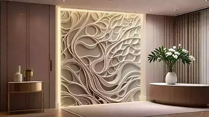 modern panel wall decor set wall relief mural CNC 138 