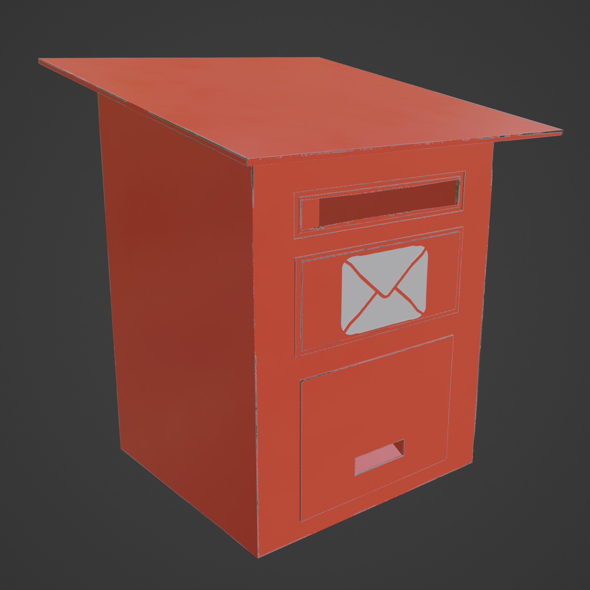 Postbox 01 Low-poly 3D model_6