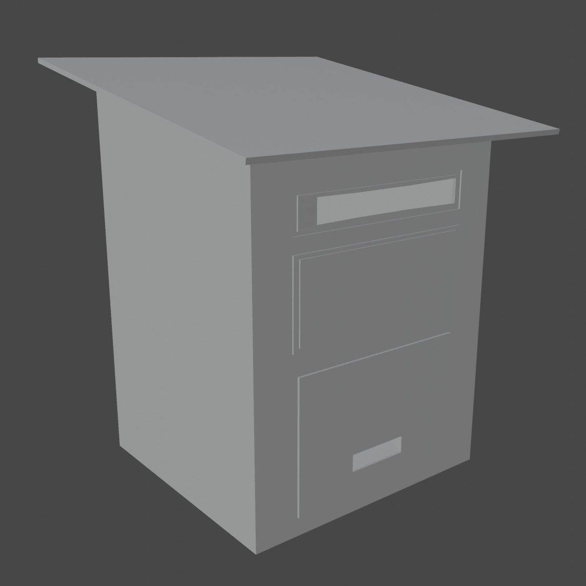 Postbox 01 Low-poly 3D model_8