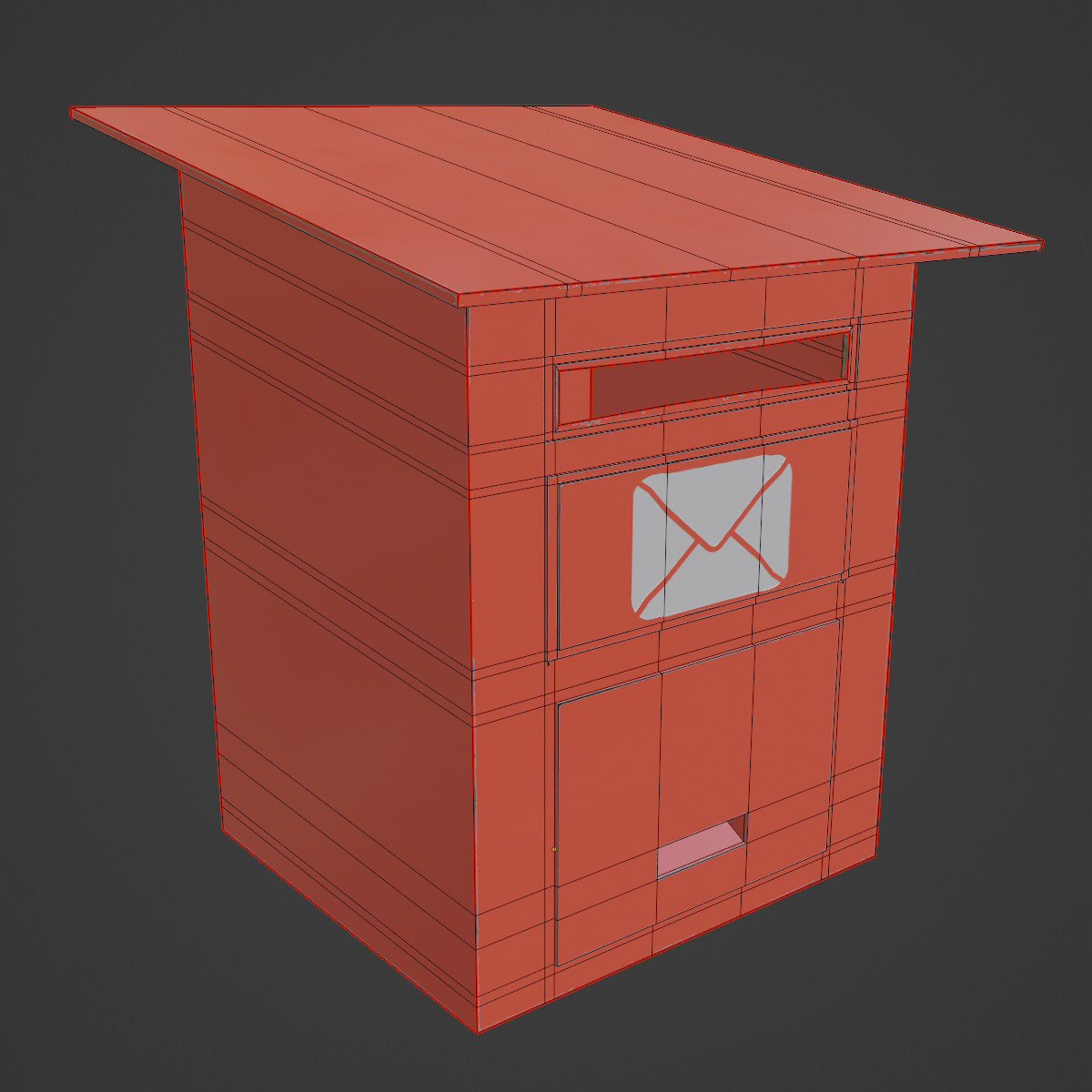 Postbox 01 Low-poly 3D model_7