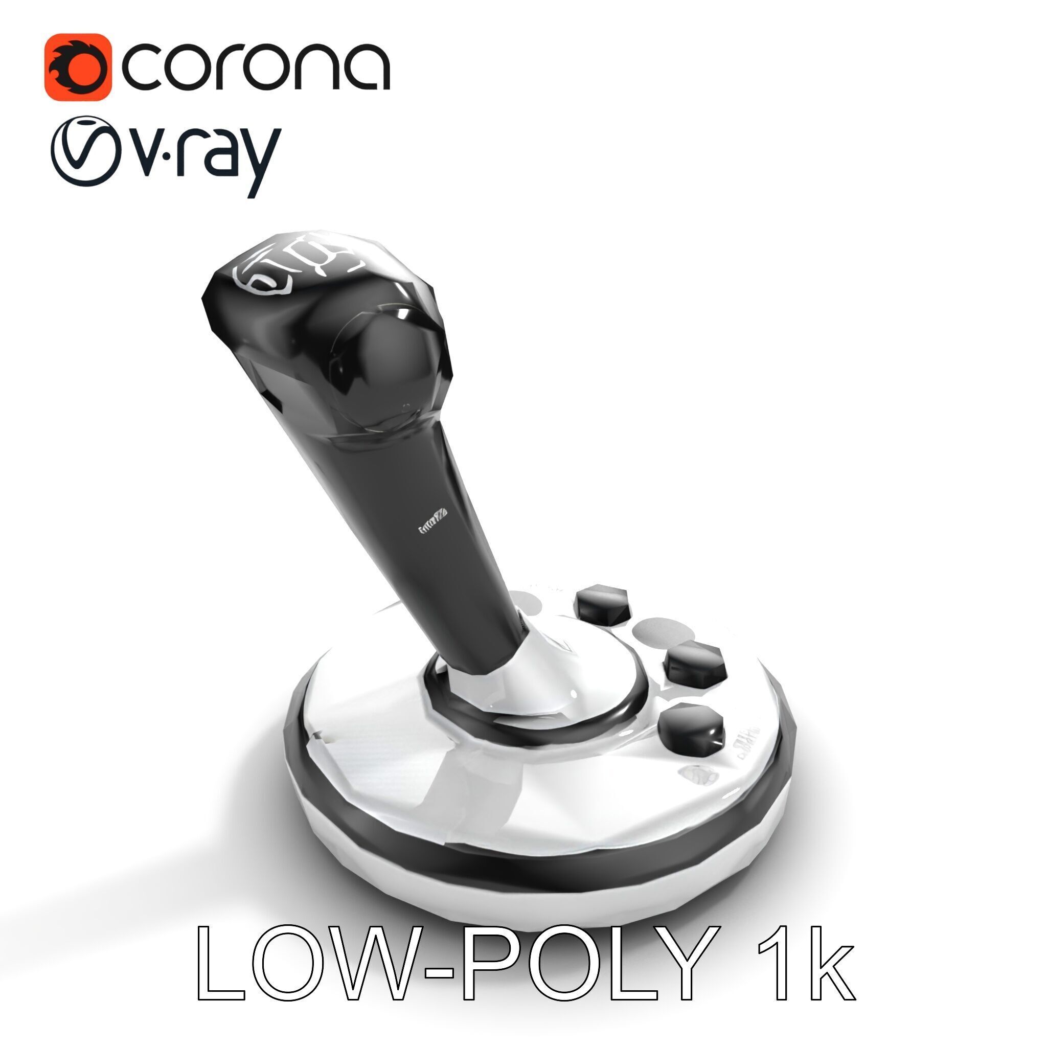 Precision Crane Game Joystick model pack Low-poly 3D model_9