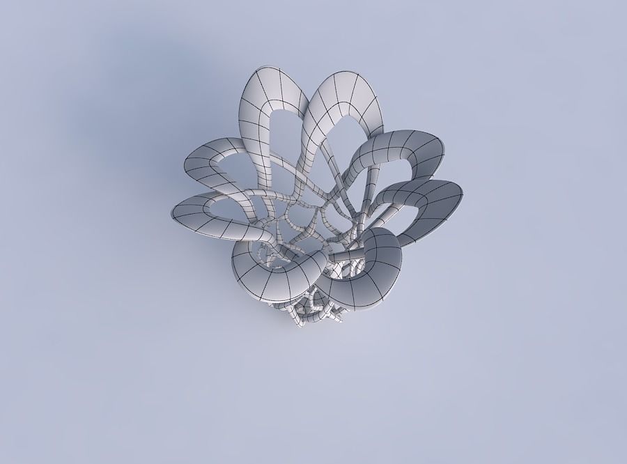 Bowl cylindrical with interlacing lattice streched and wavy top 3D print model_6