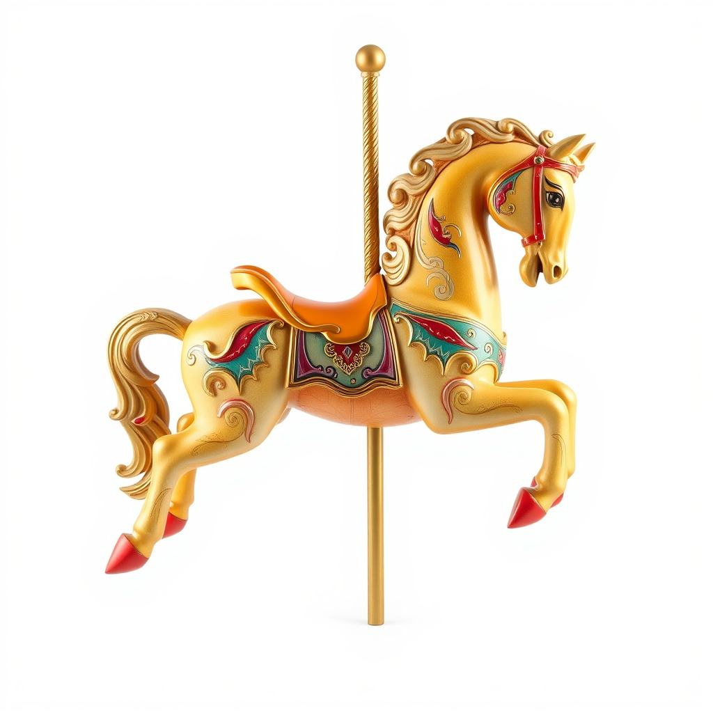 Vintage Carousel Horse Sculpture model pack Low-poly 3D model_4