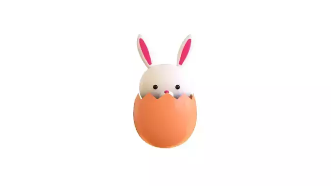 Easter Rabbit Eggs 02 Low-poly 3D model