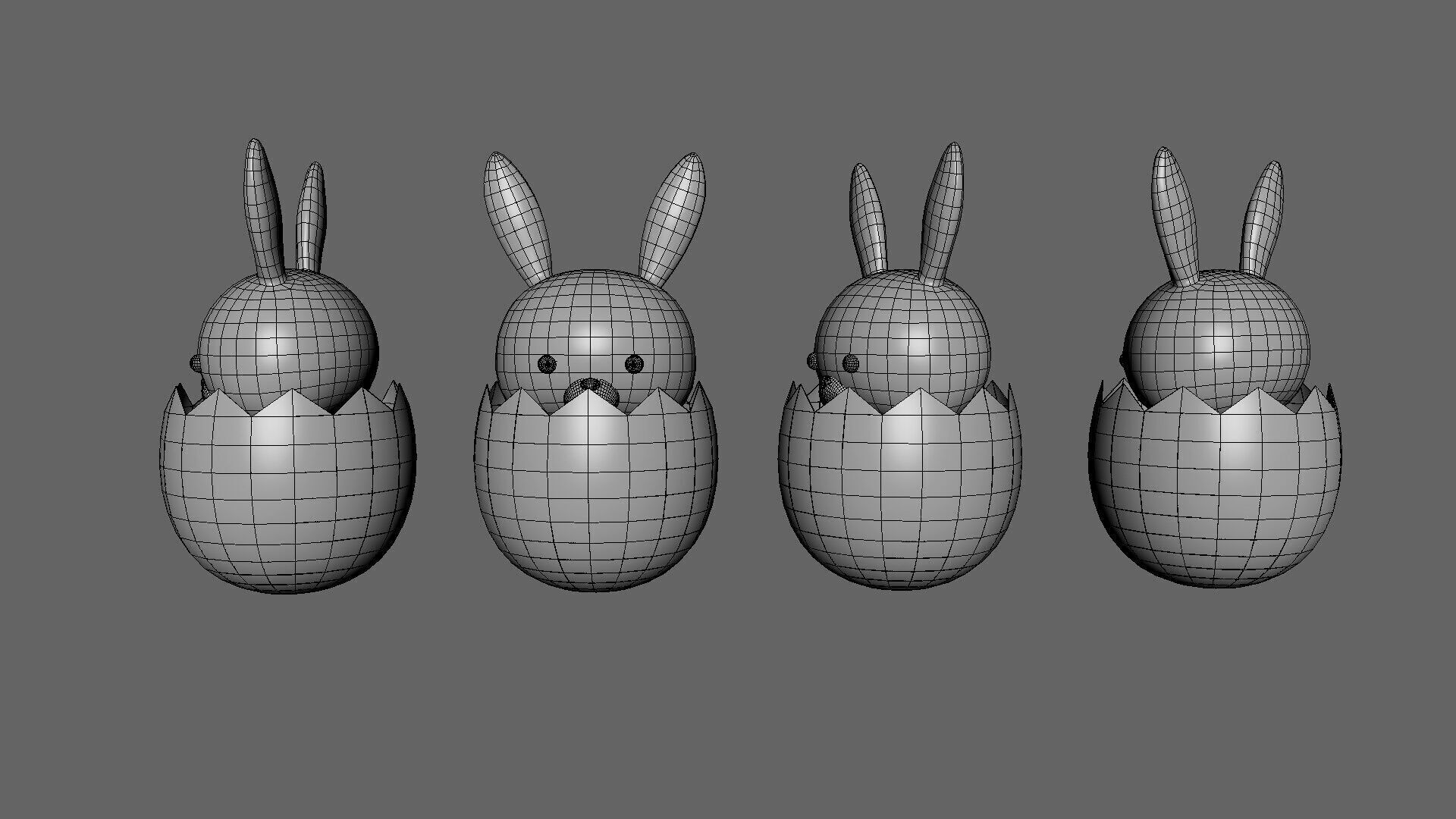 Easter Rabbit Eggs 02 Low-poly 3D model_6