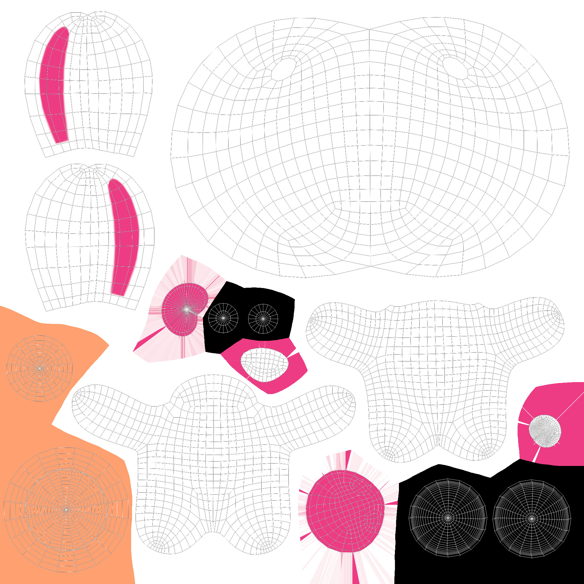 Easter Rabbit Eggs 02 Low-poly 3D model_8