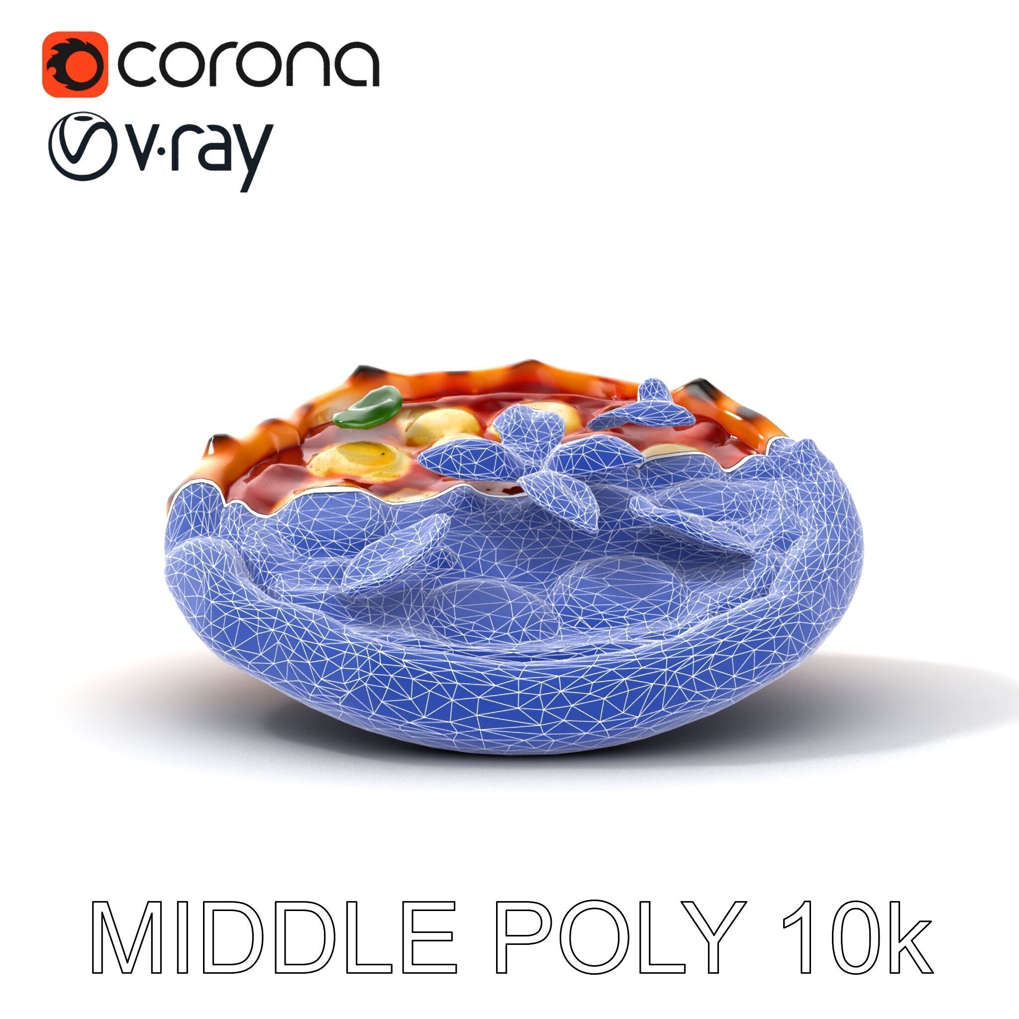 Neapolitan Pizza Model Pack with Charred Edges Low-poly 3D model_31