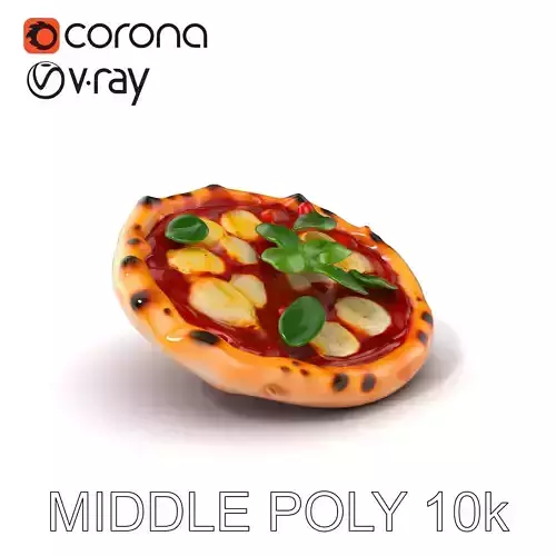 Neapolitan Pizza Model Pack with Charred Edges Low-poly 3D model
