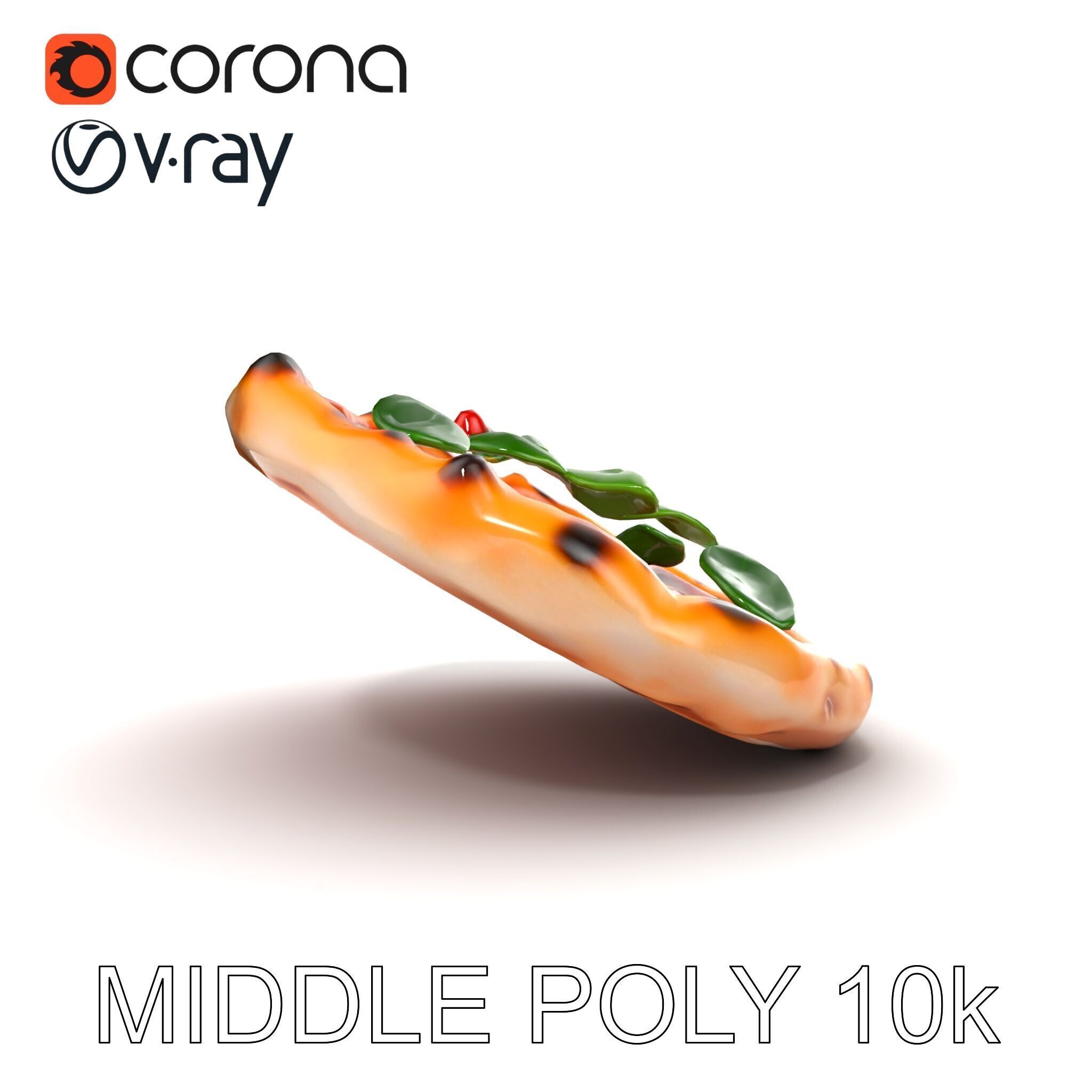 Neapolitan Pizza Model Pack with Charred Edges Low-poly 3D model_15