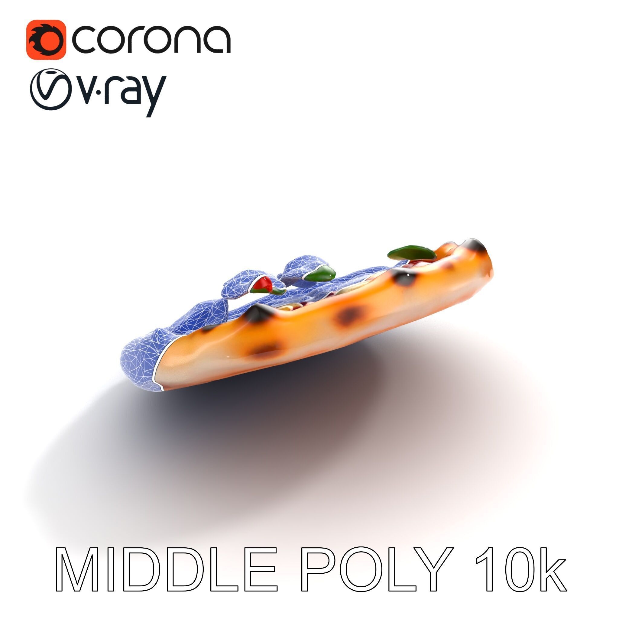 Neapolitan Pizza Model Pack with Charred Edges Low-poly 3D model_11