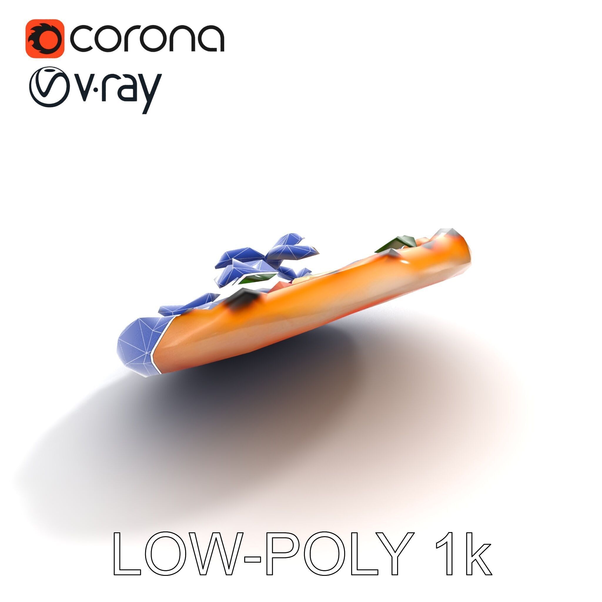 Neapolitan Pizza Model Pack with Charred Edges Low-poly 3D model_26